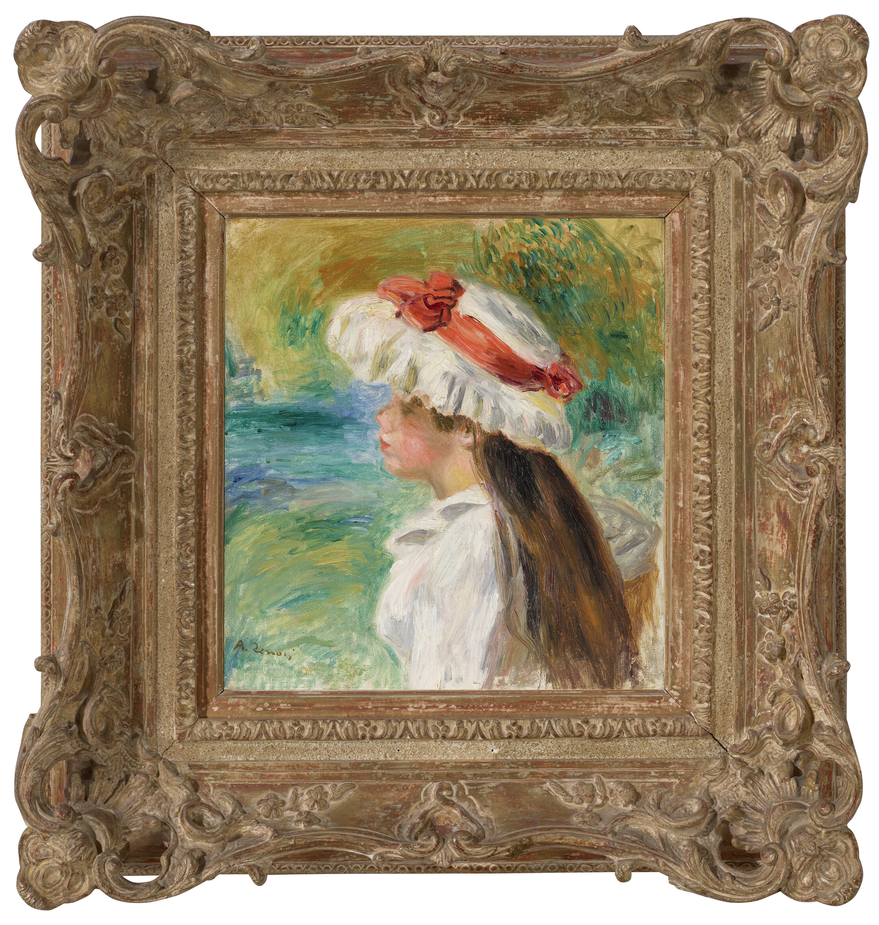 Pierre-Auguste Renoir — Маленькая девочка с прической для головы в саду, изображение 2