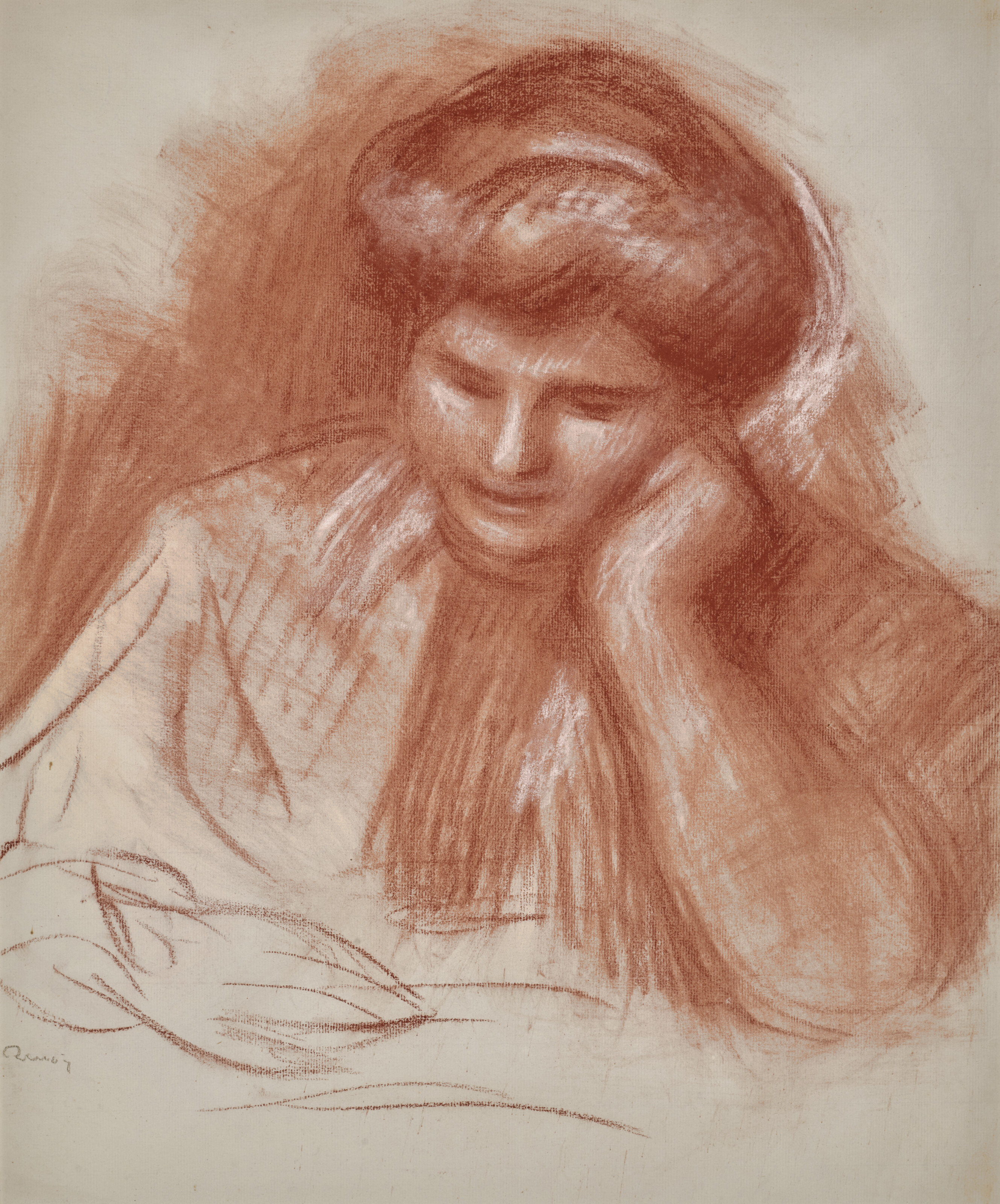 Pierre-Auguste Renoir — Габриэль Лизан (прямая линия); Буст де Коко (оборотная сторона)
