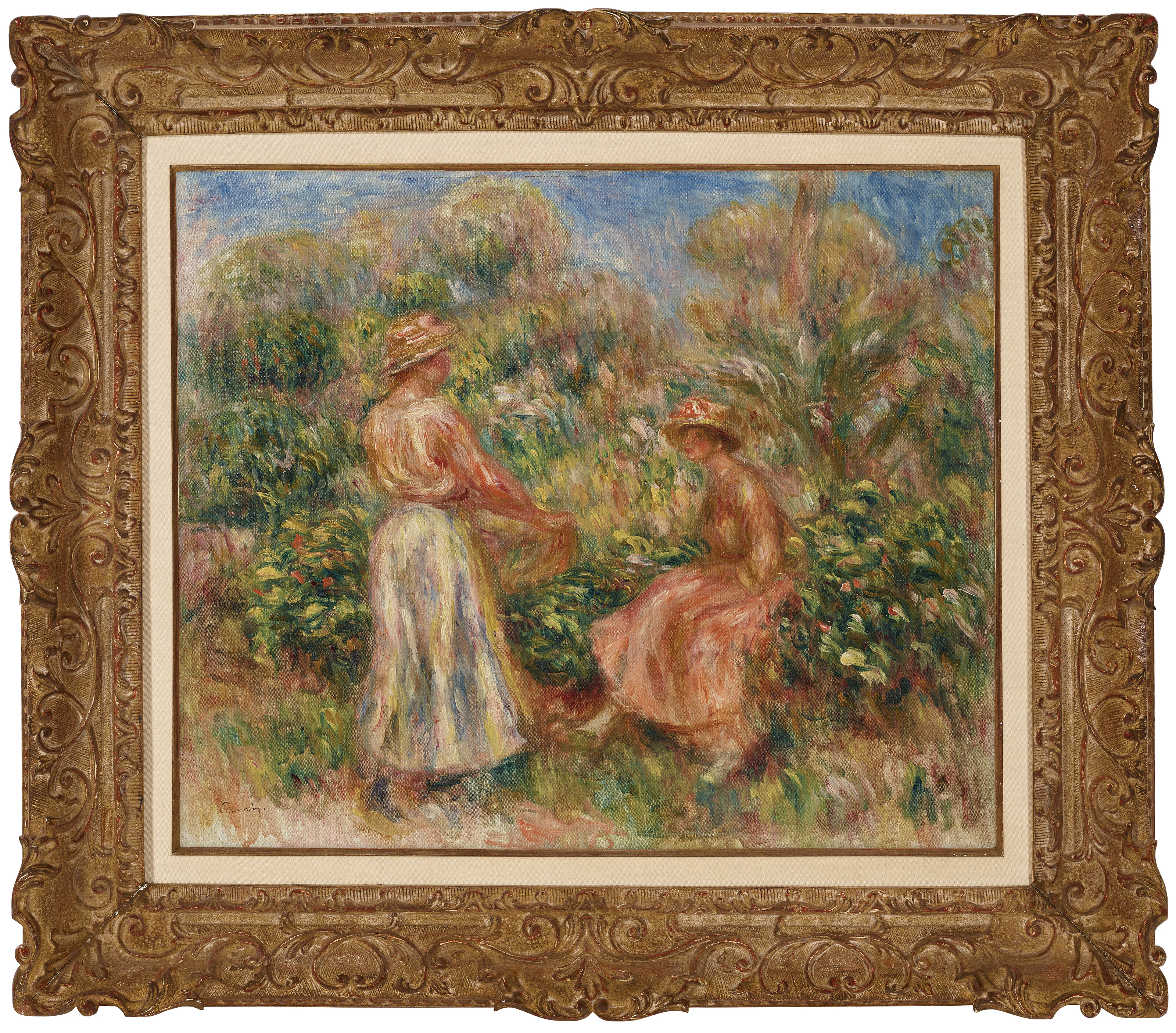 Pierre-Auguste Renoir — Двое женщин танцуют в саду Кань, изображение 3