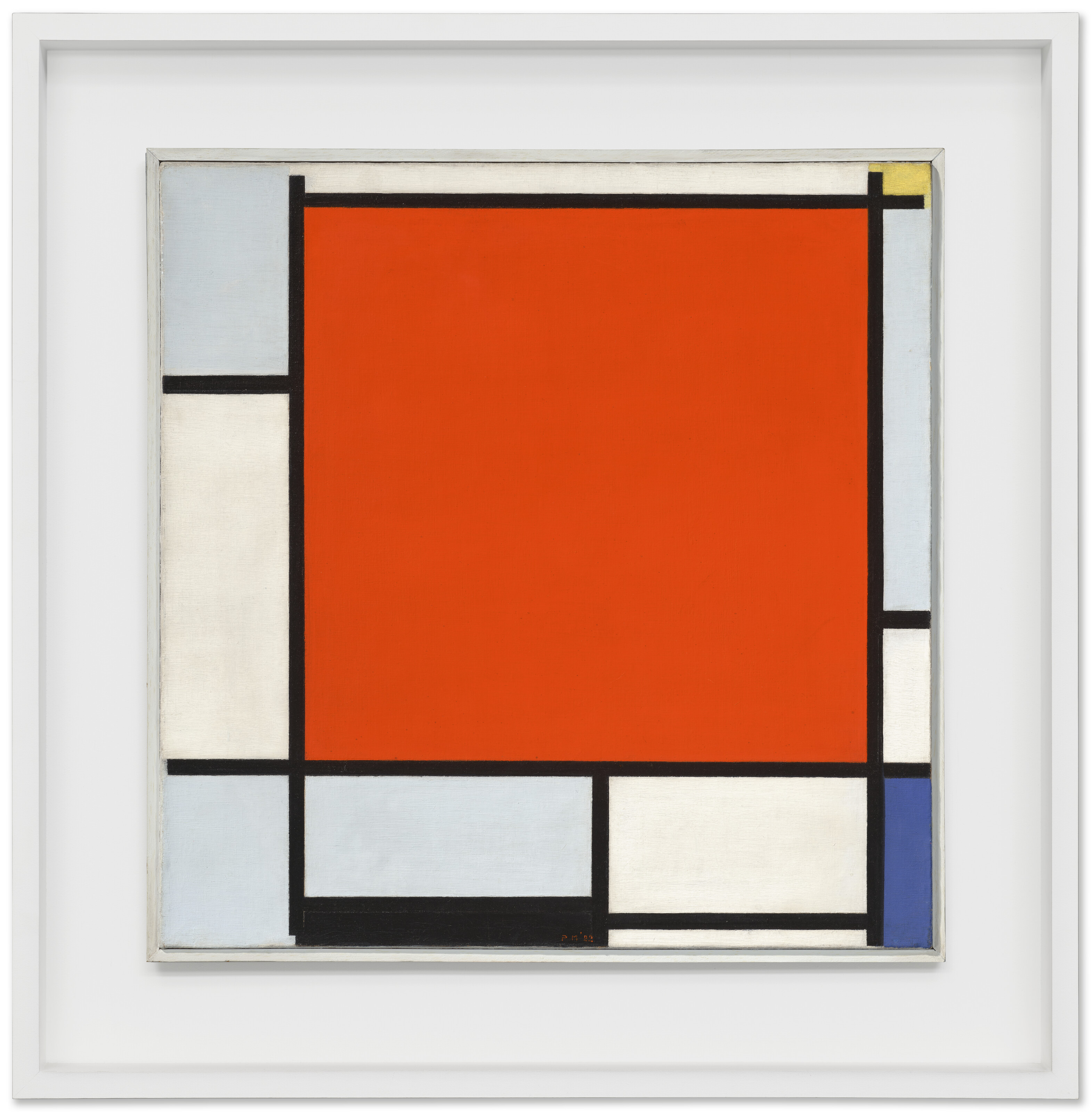 Piet Mondrian — Композиция с большой красной плоскостью, голубовато-серой, желтой, черной и синей, изображение 2