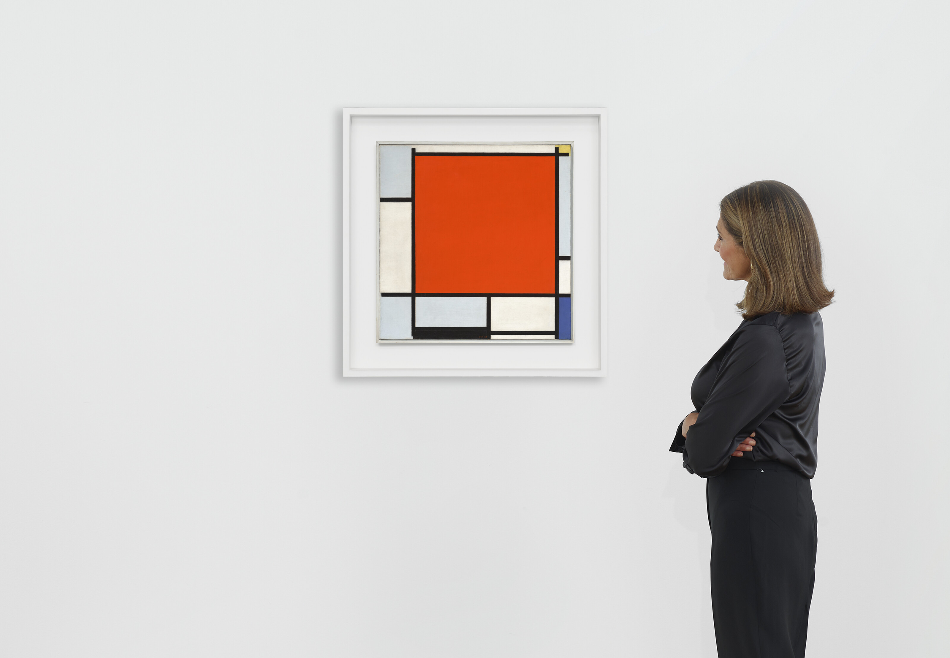 Piet Mondrian — Композиция с большой красной плоскостью, голубовато-серой, желтой, черной и синей, изображение 4