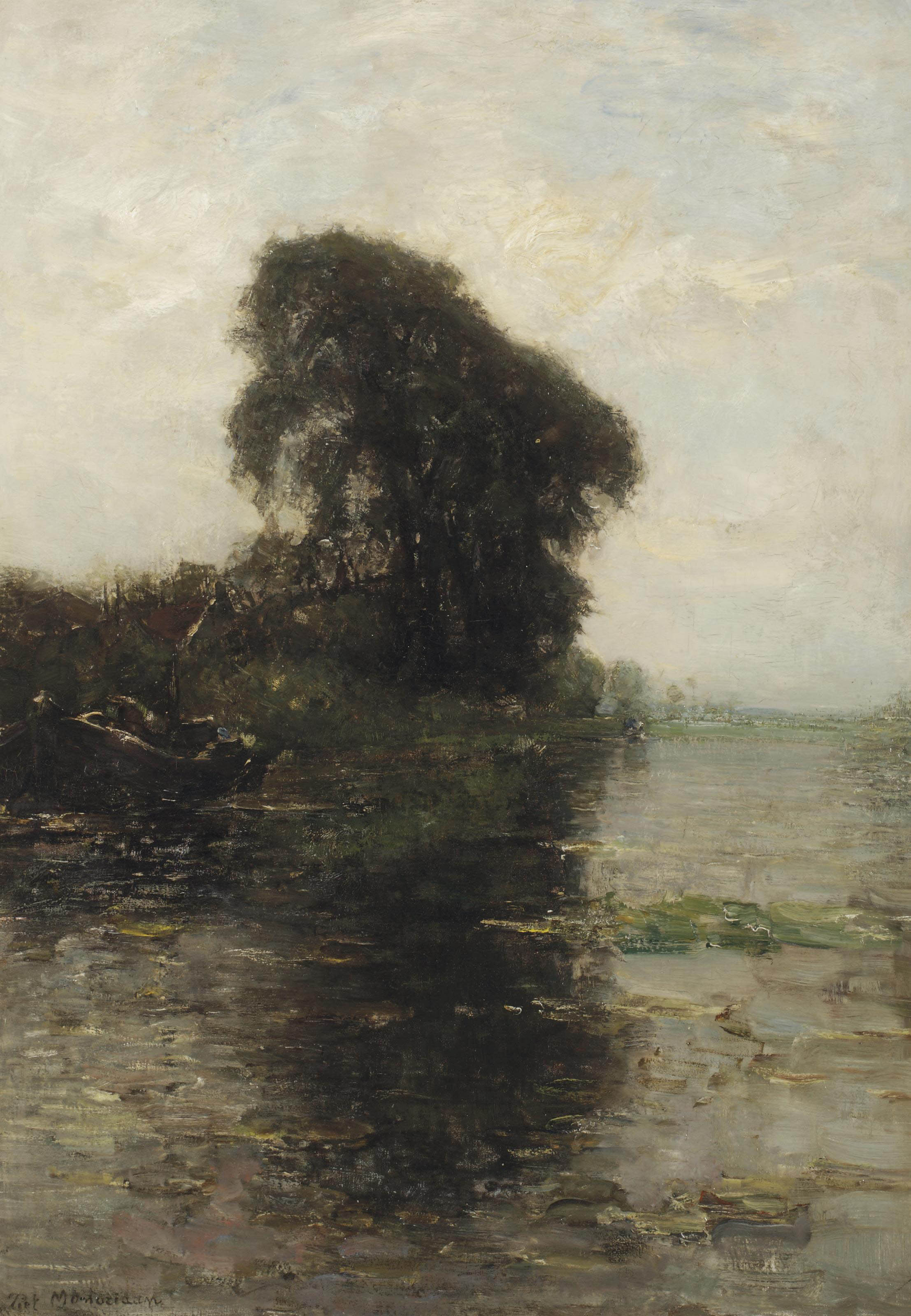 Piet Mondrian — Ферма Ландцихт под светло-голубым небом
