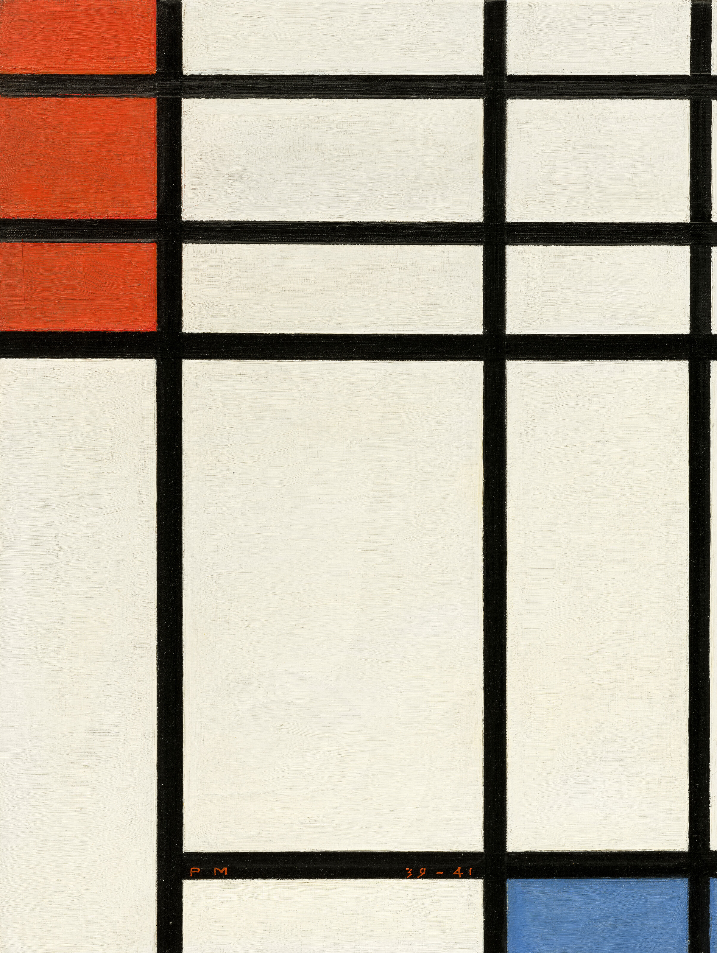 Piet Mondrian — Композиция с использованием красного и синего цветов