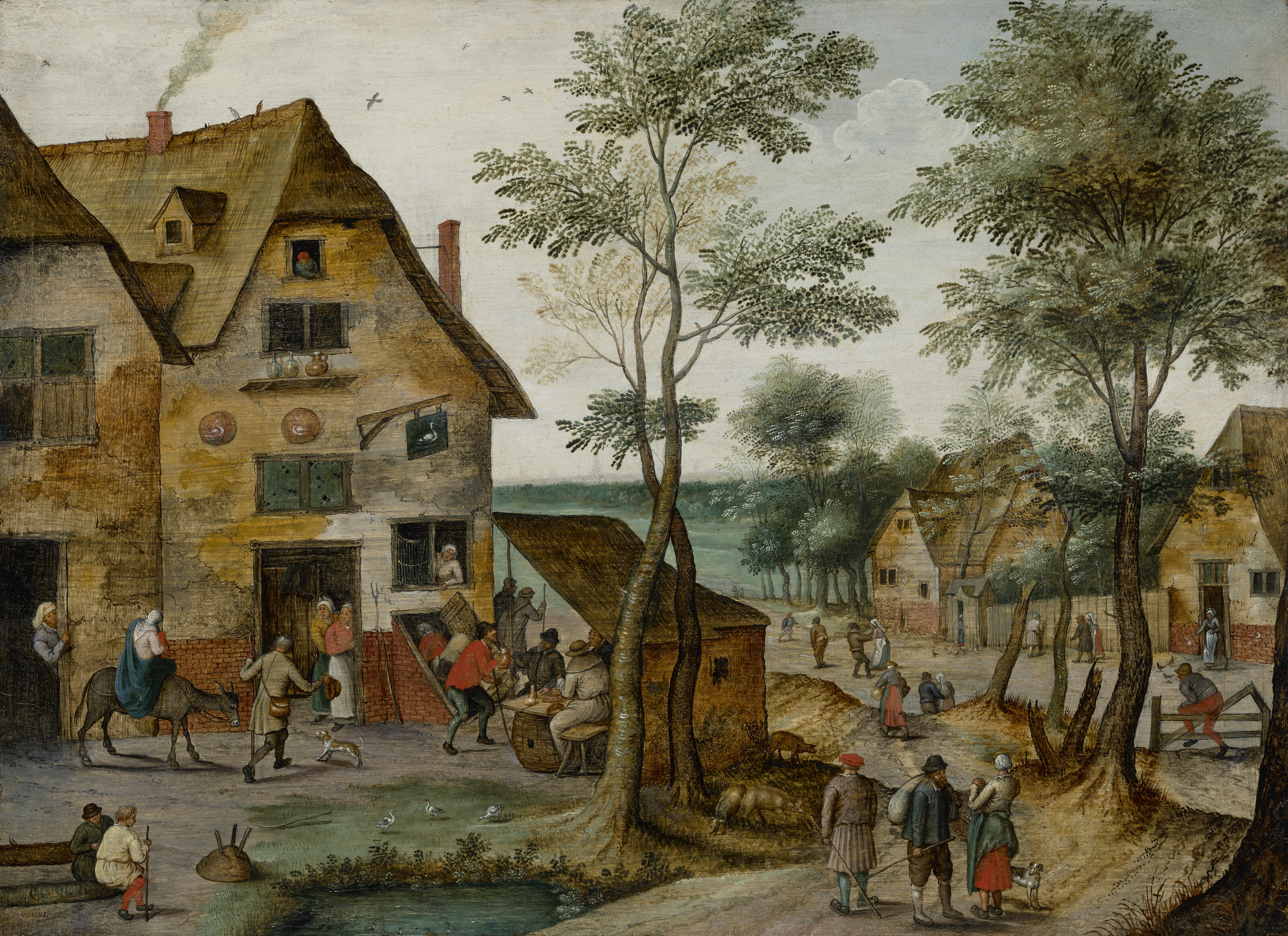 Pieter Brueghel the Younger — Деревенская сцена с бегством в Египет