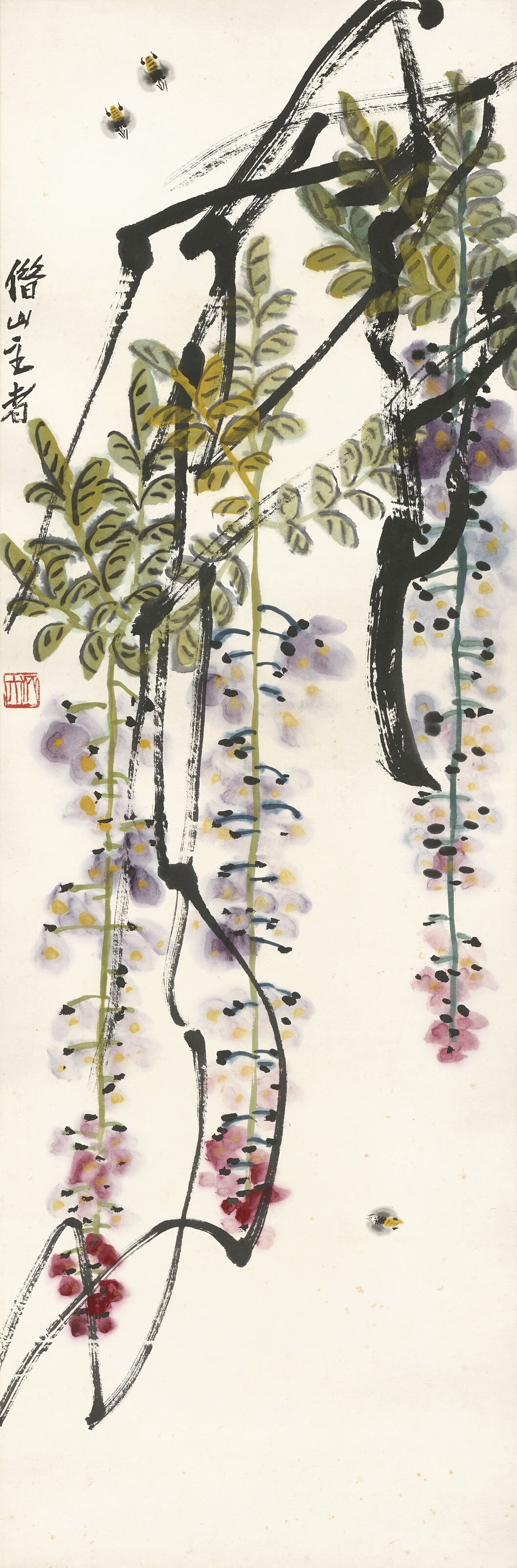 Qi Baishi — Глициния, Османтус, Тыква и гранат, изображение 3