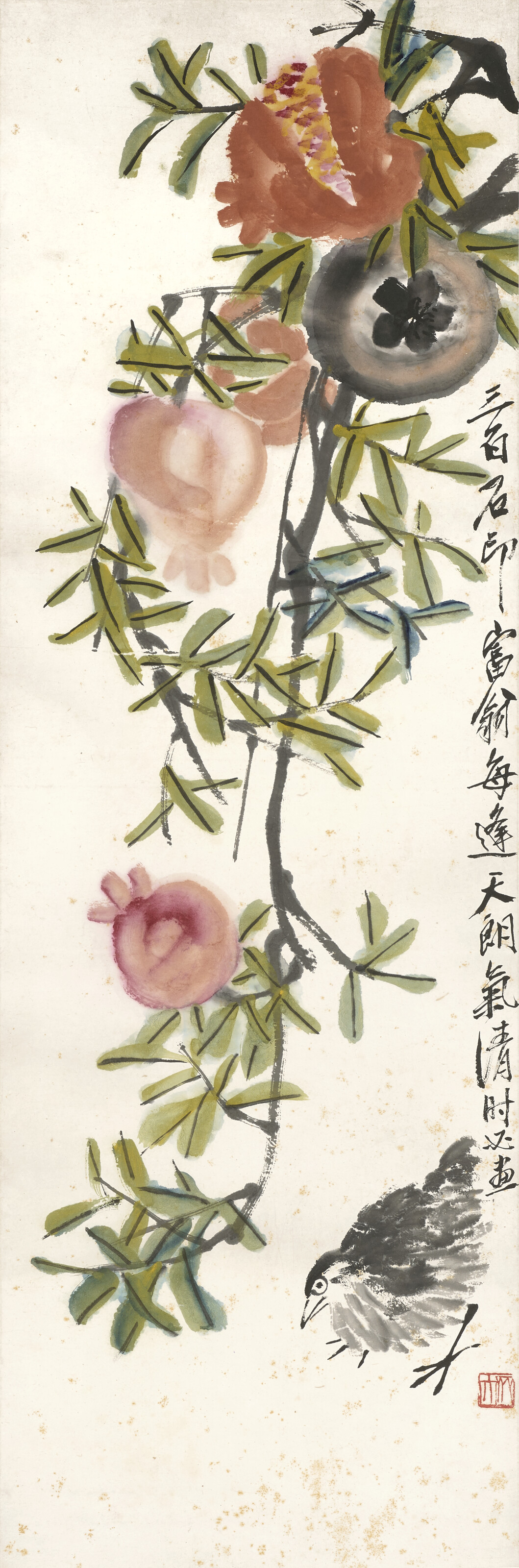 Qi Baishi — Глициния, Османтус, Тыква и гранат, изображение 4
