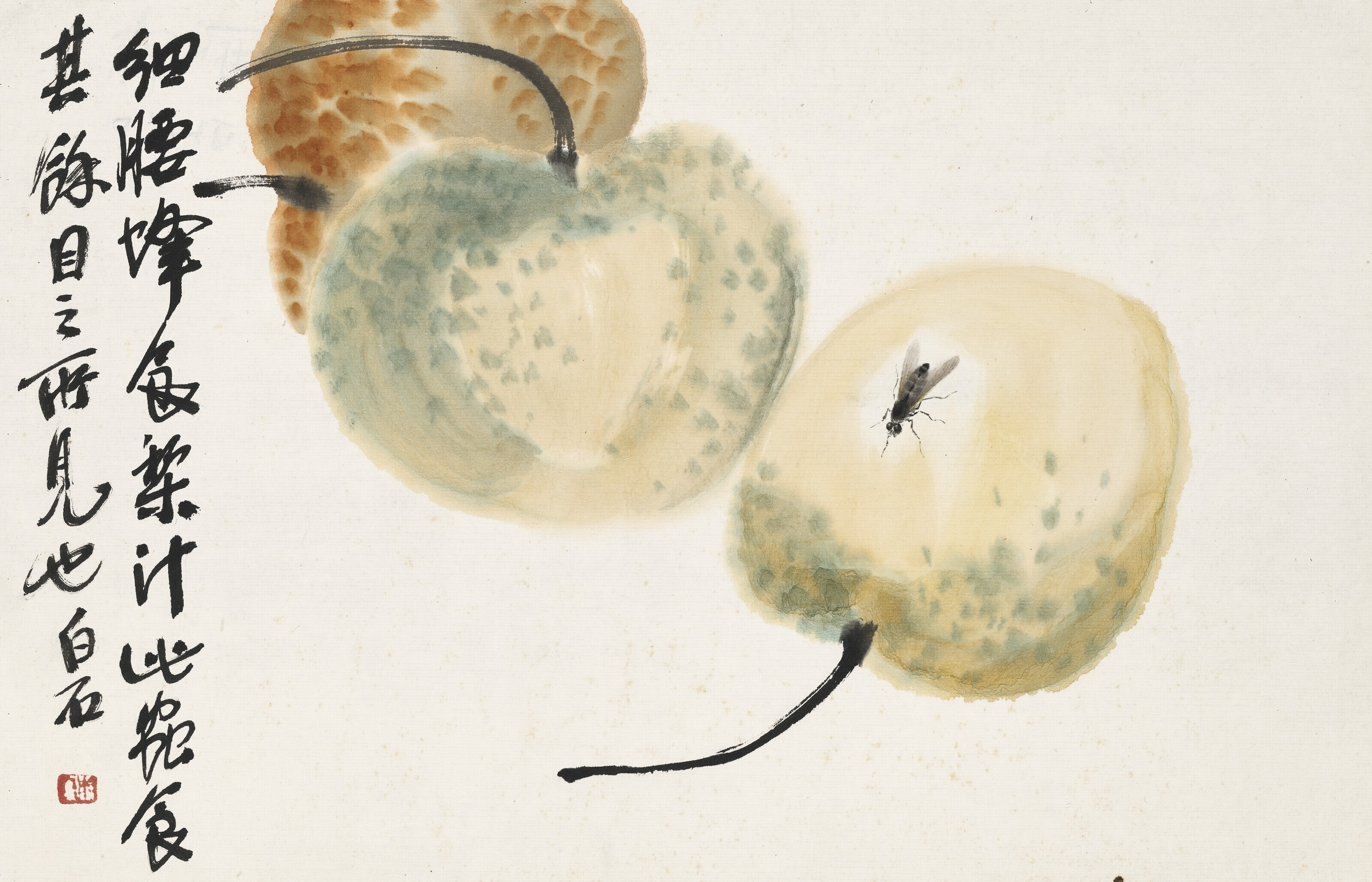 Qi Baishi — Фрукты и насекомые, изображение 2