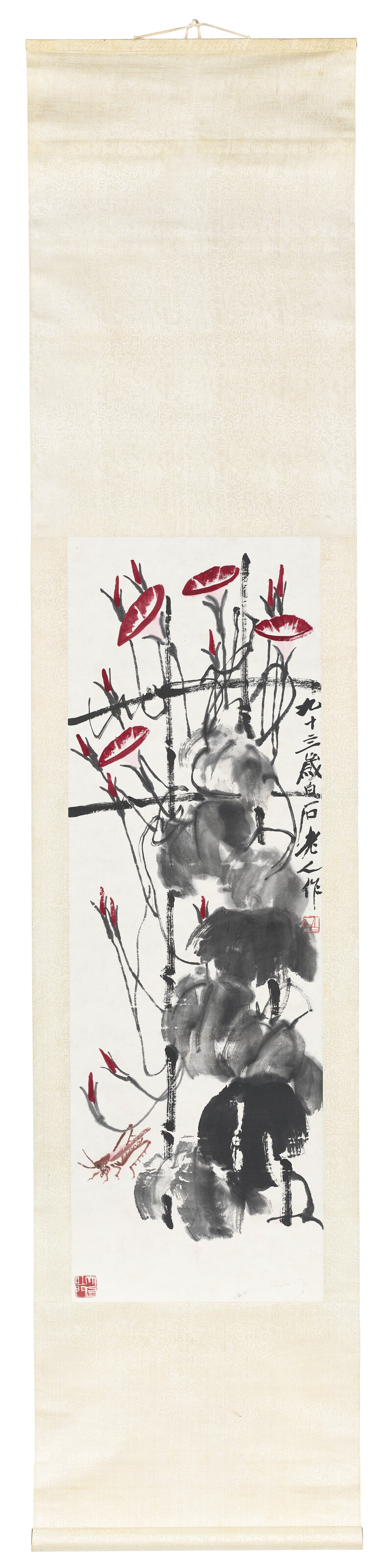 Qi Baishi — Утренняя слава и кузнечик, изображение 2