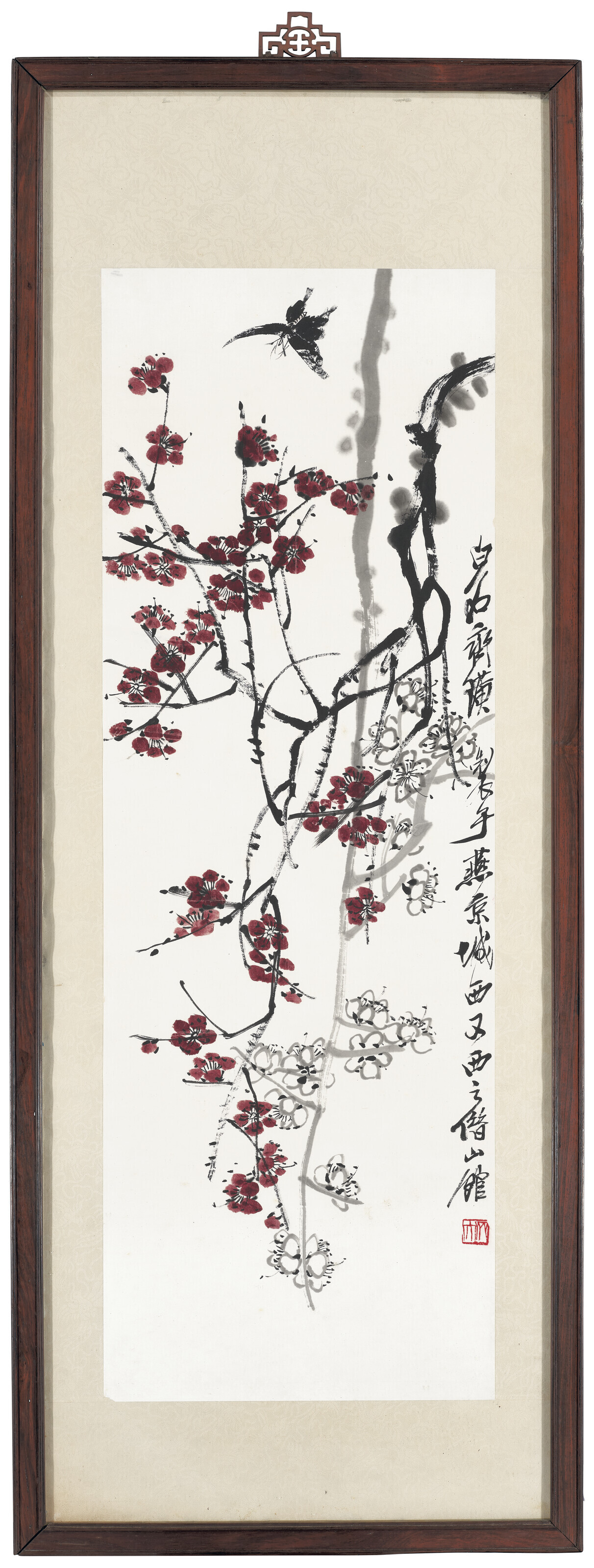 Qi Baishi — Цветы сливы и бабочка, изображение 2