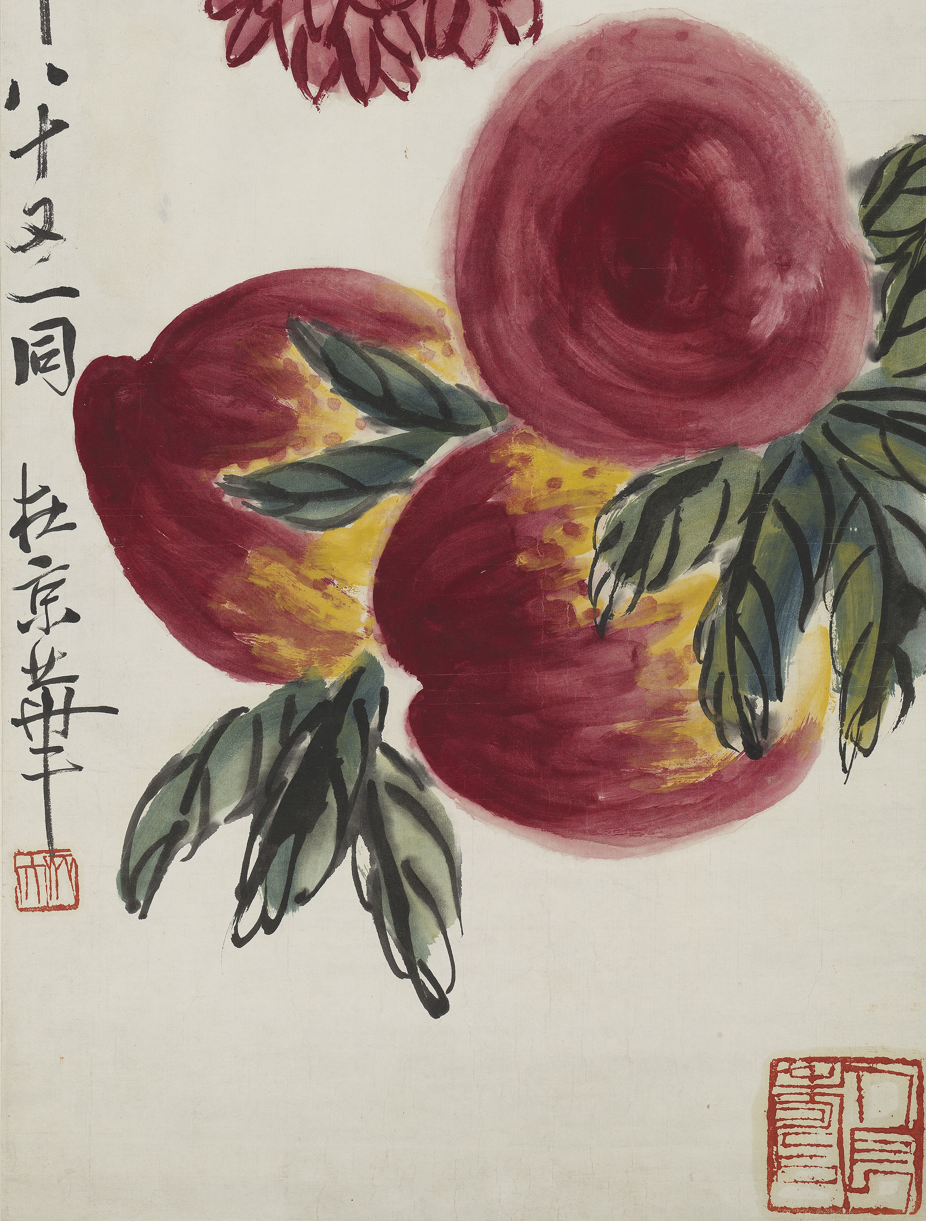 Qi Baishi — Цветы гороха и хризантемы, изображение 4