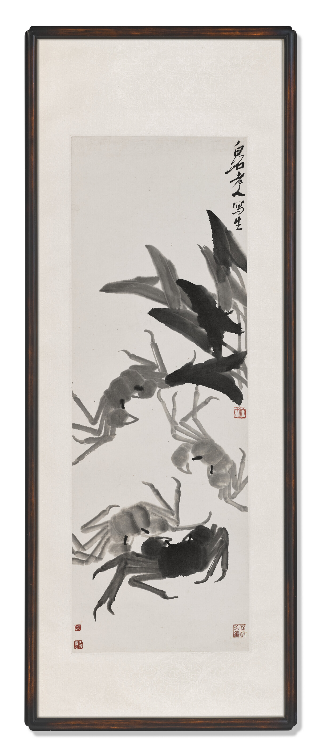 Qi Baishi — Крабы в листьях Таро, изображение 2