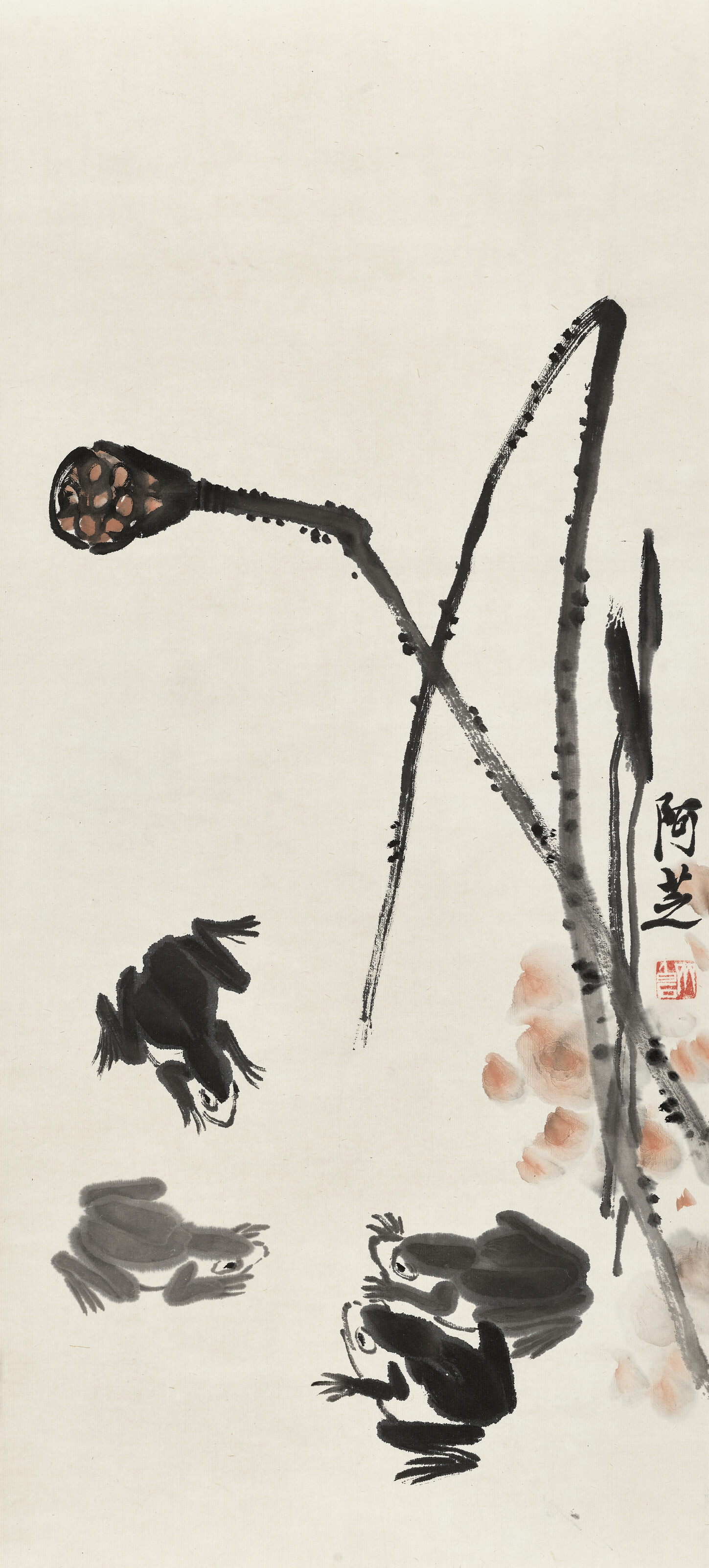 Qi Baishi — Лотос и лягушки