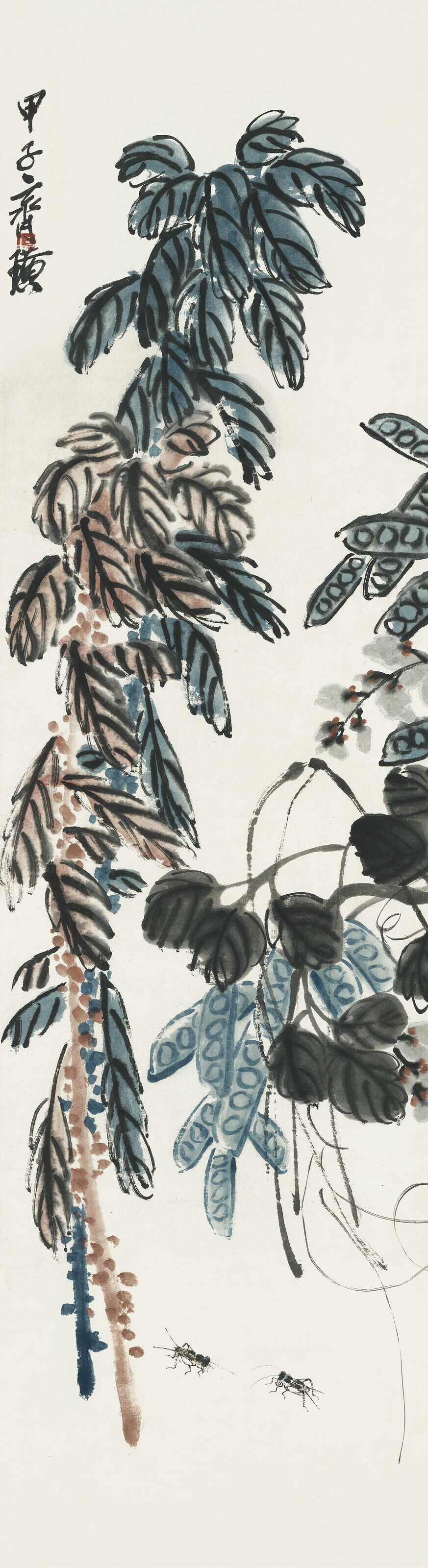 Qi Baishi — Осенние листья и насекомые