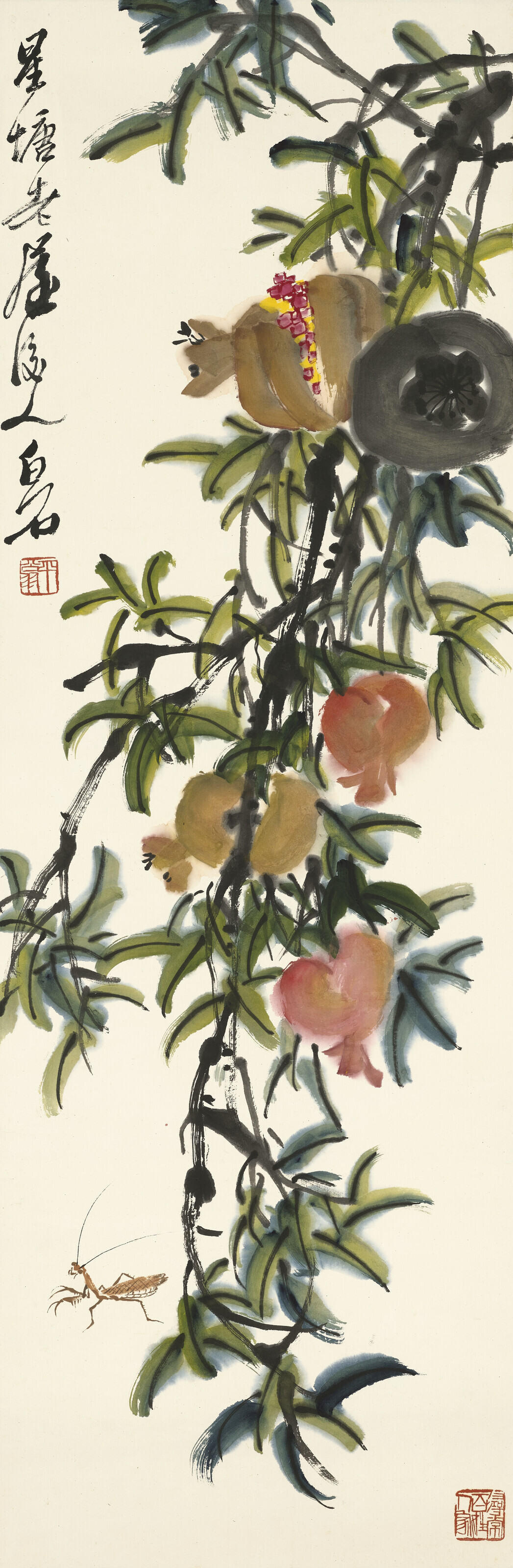 Qi Baishi — Гранат и богомол