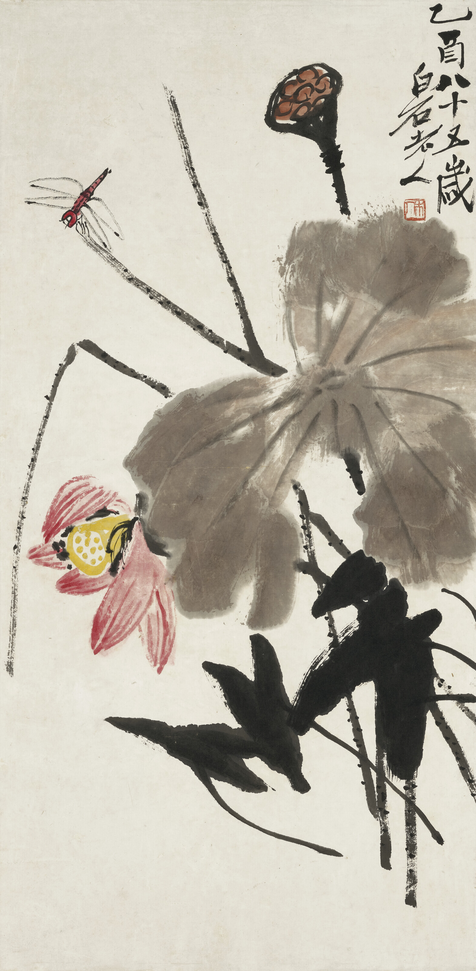Qi Baishi — Лотос и стрекоза