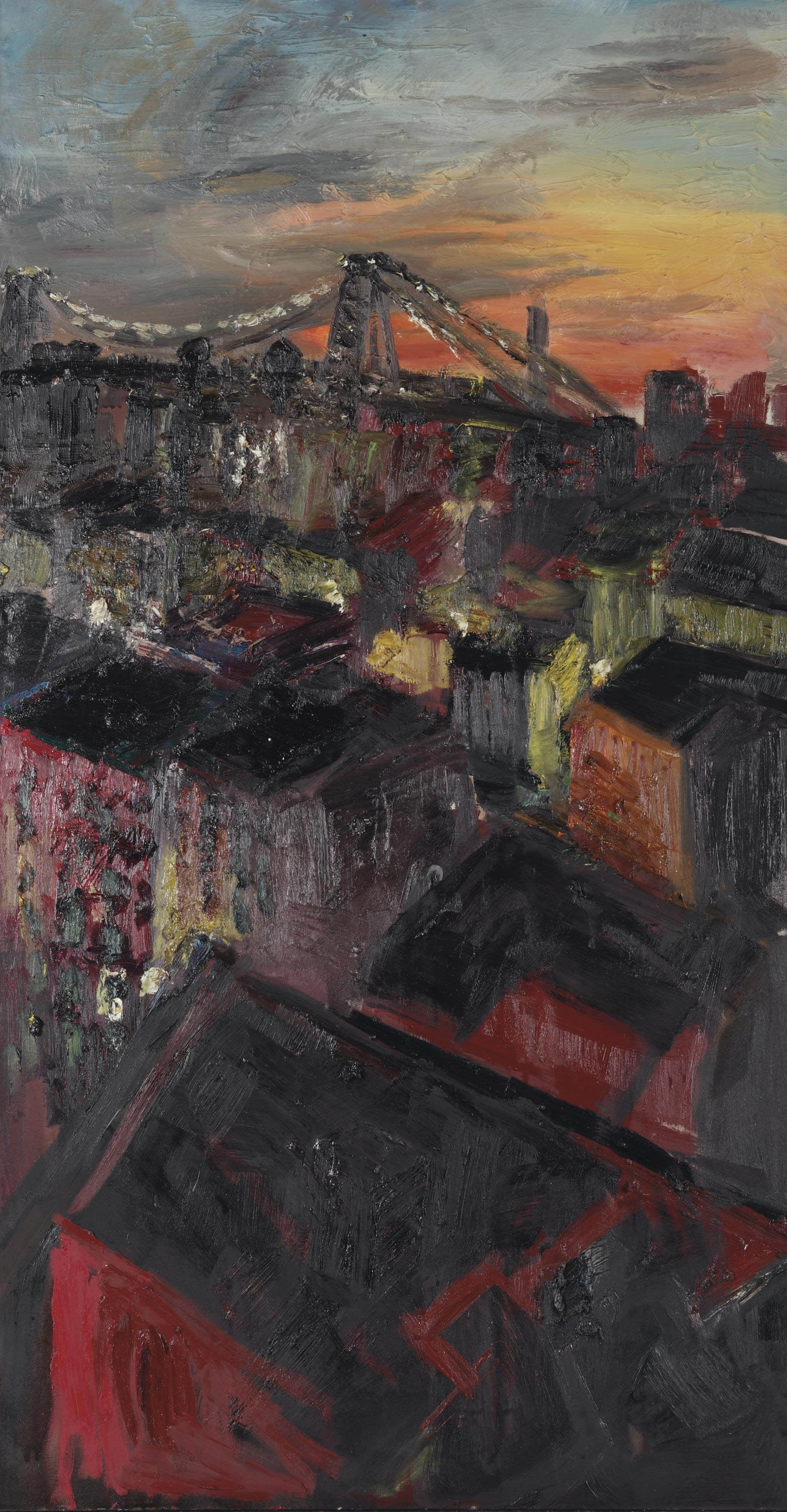 Rainer Fetting — Вид с Вильямсбургского моста - ночь