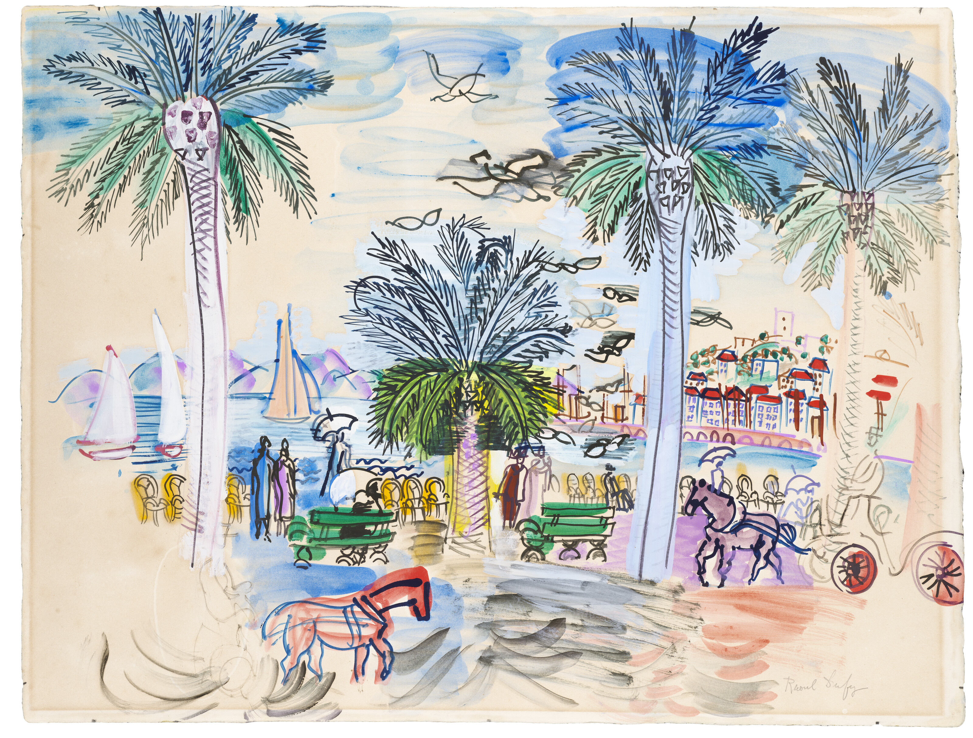 Raoul Dufy — Канны, набережная Круазетт, изображение 2
