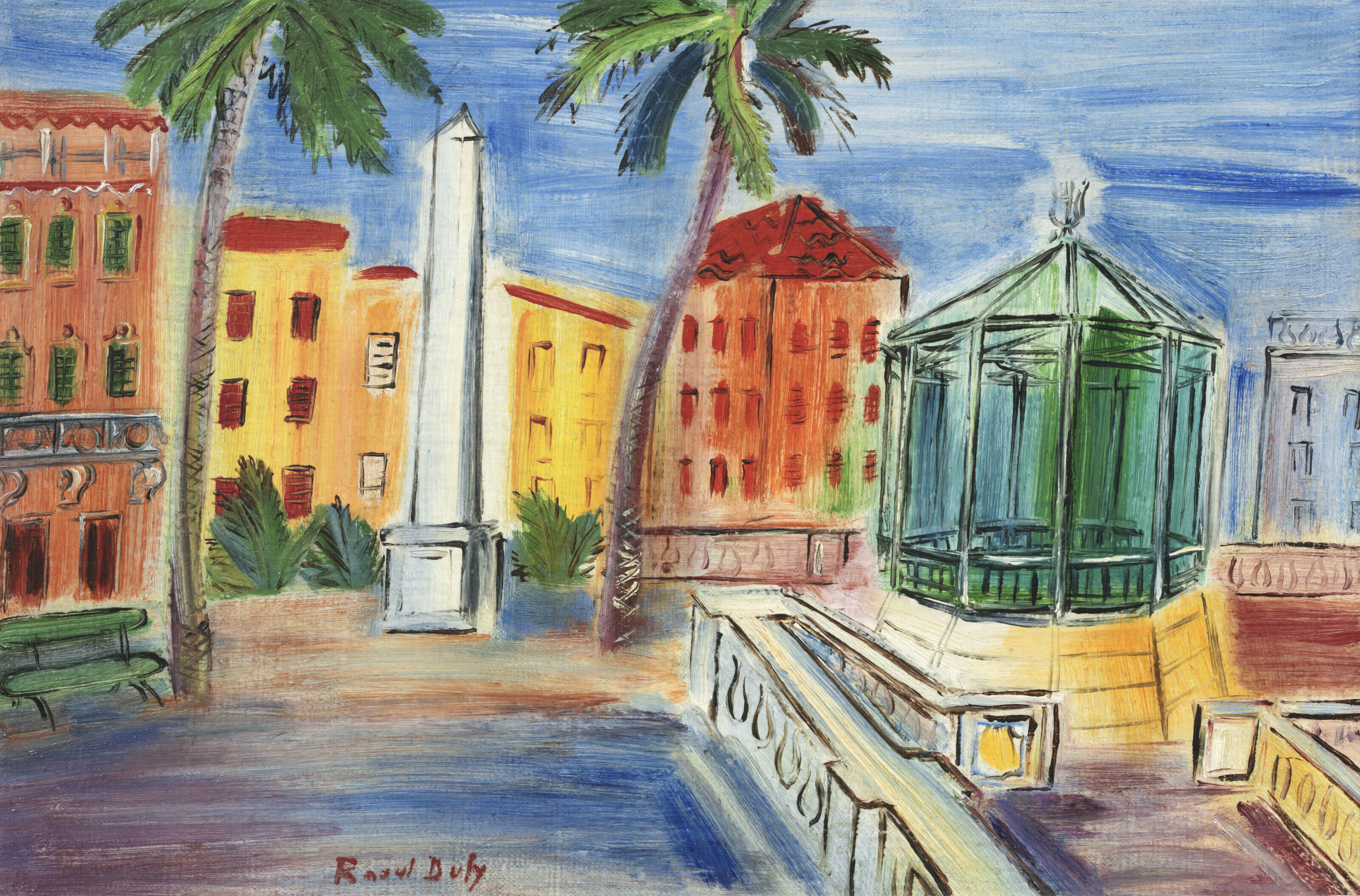 Raoul Dufy — Площадь Славы, Обелиск и музыкальный киоск, изображение 1