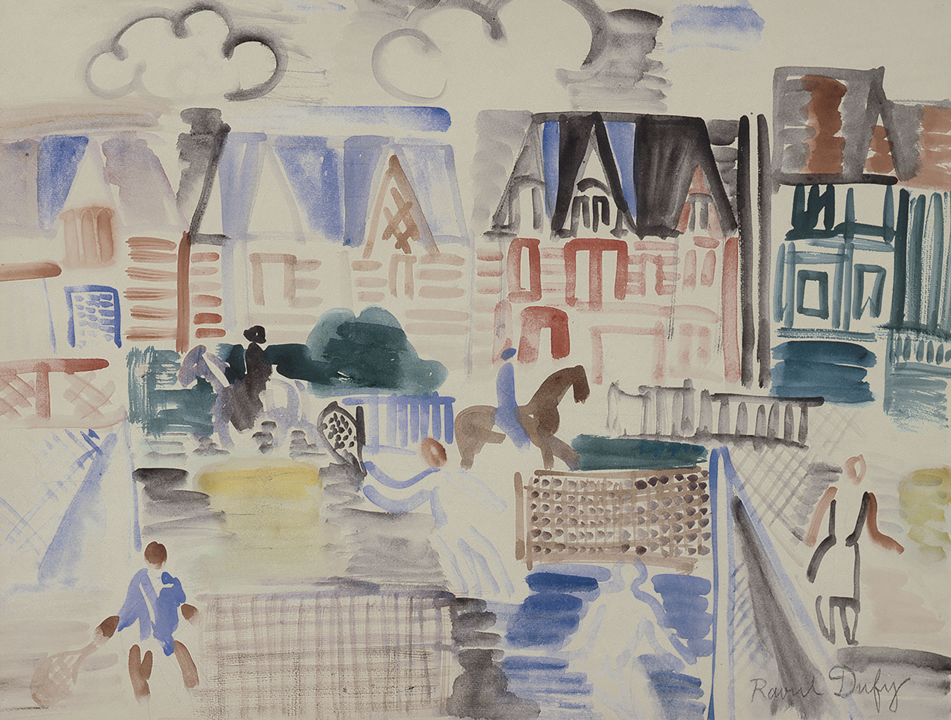 Raoul Dufy — Довиль, Любители тенниса и кавалеры