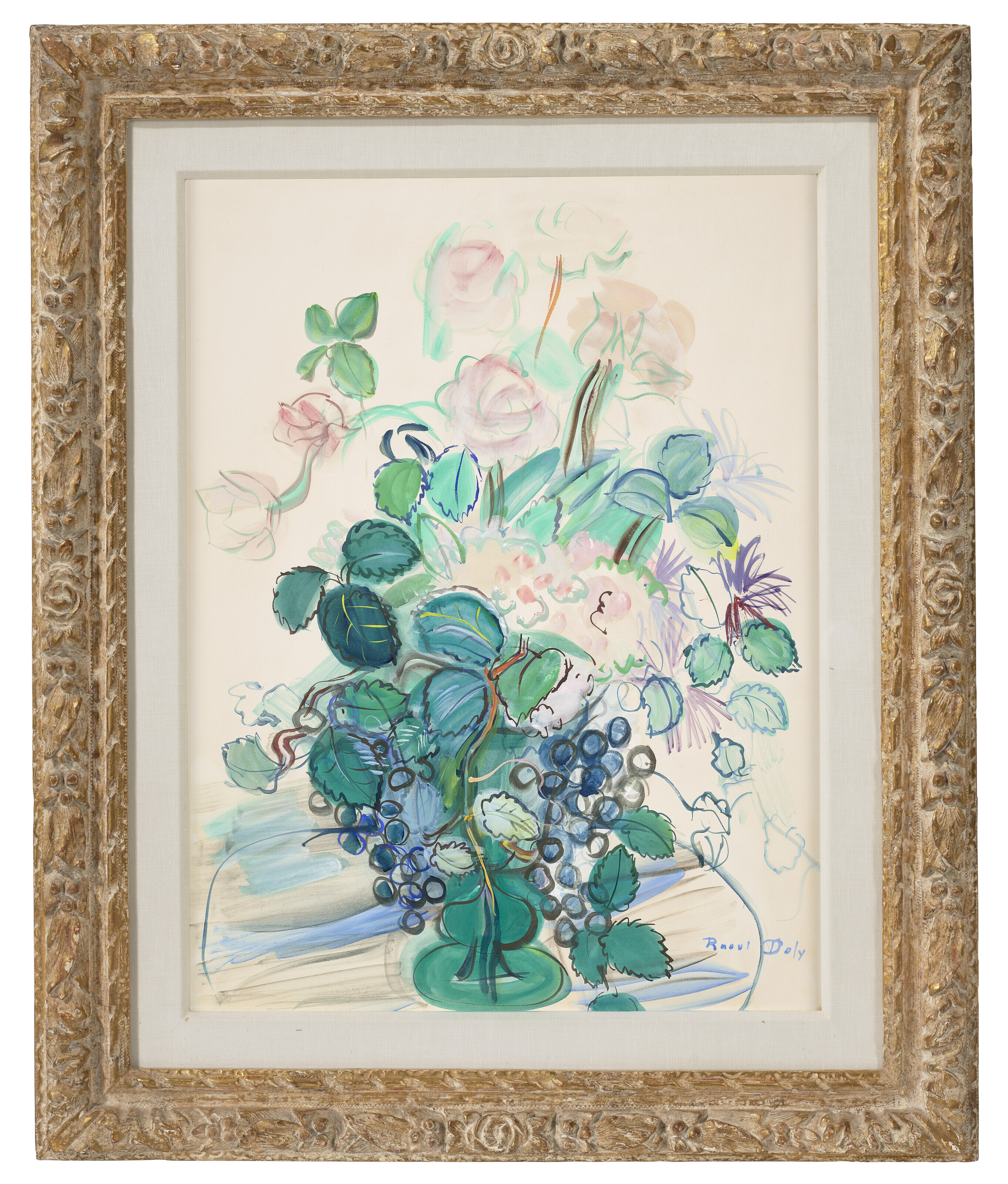 Raoul Dufy — Букет из винограда и роз, изображение 2