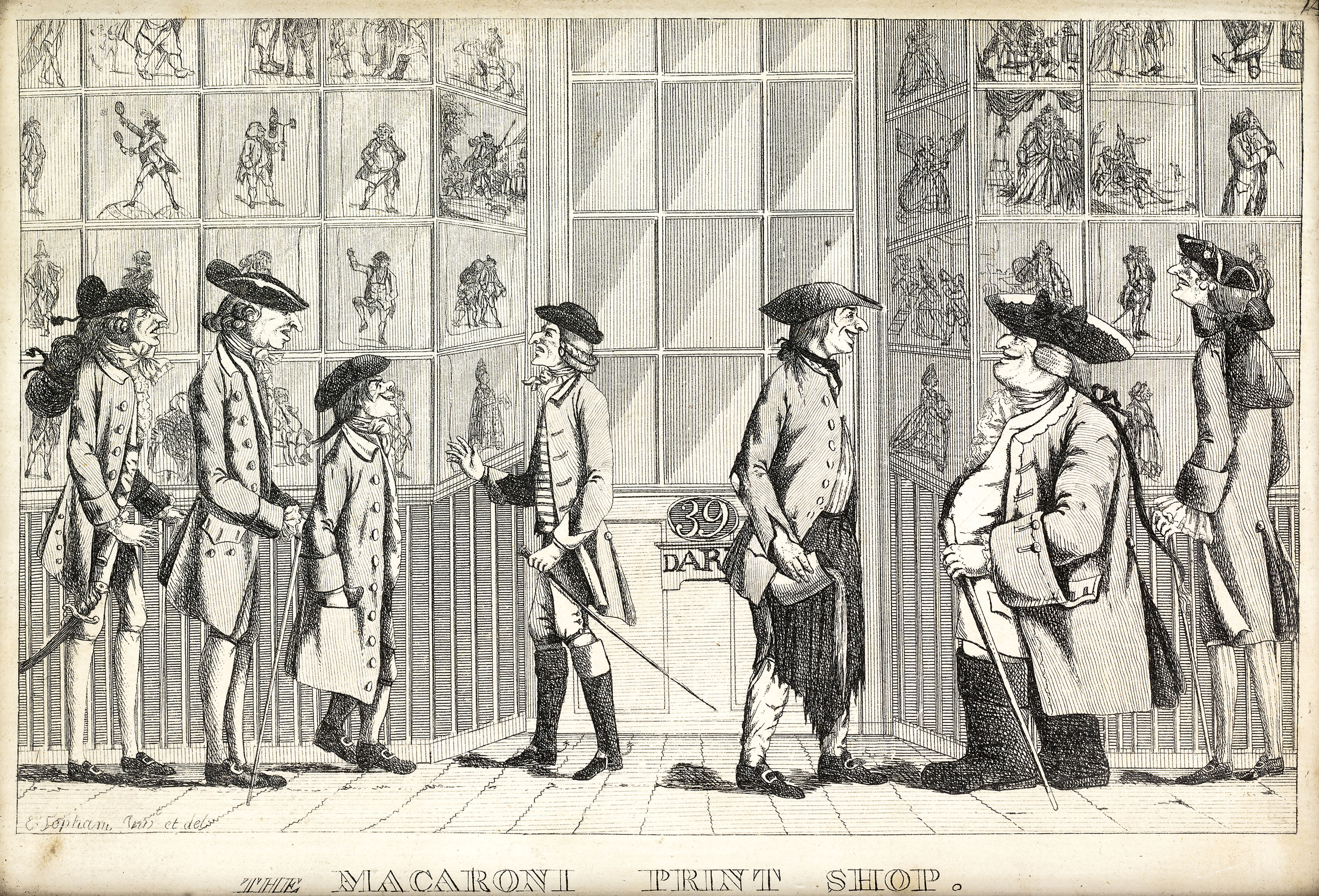 Raphael — Miss Macaroni and her Gallant at a Print-Shop ; and Spectators at a Print-shop in St. Paul’s Church Yard, изображение 3