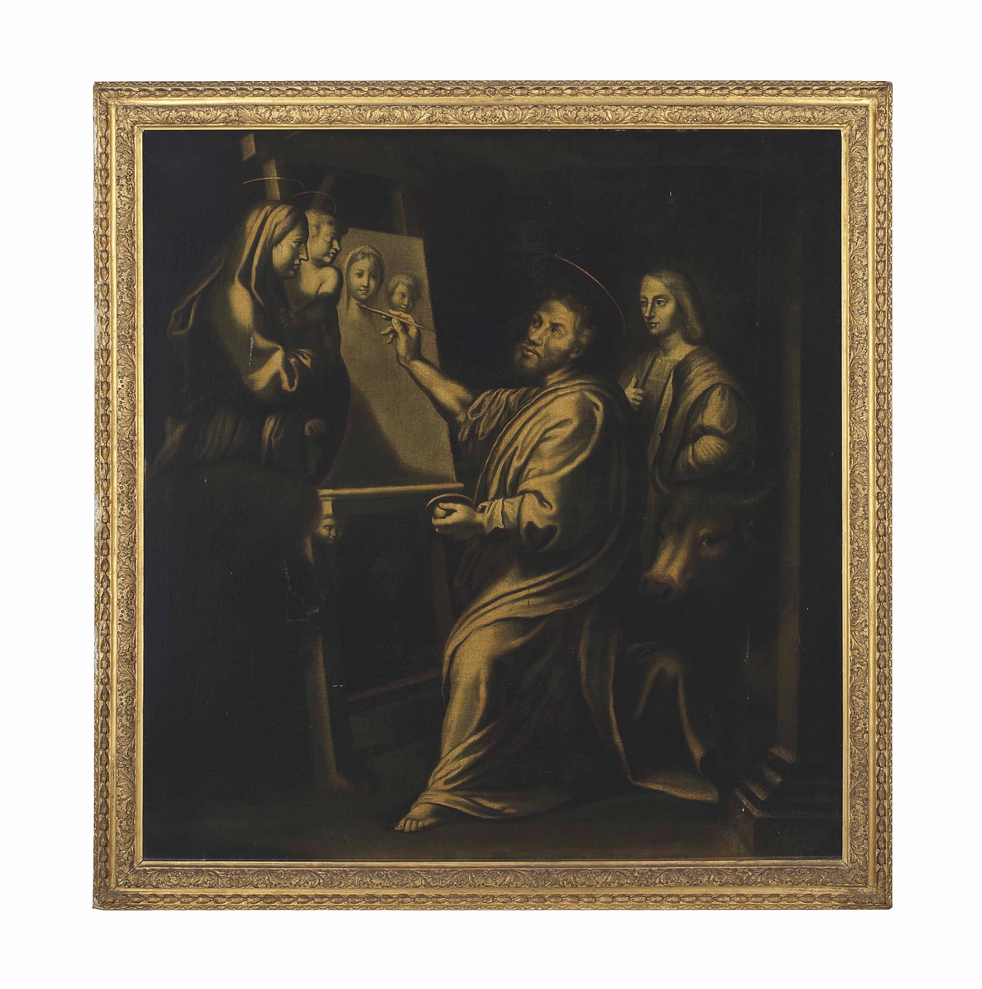 Raphael — Saint Luke painting the Madonna, en grisaille