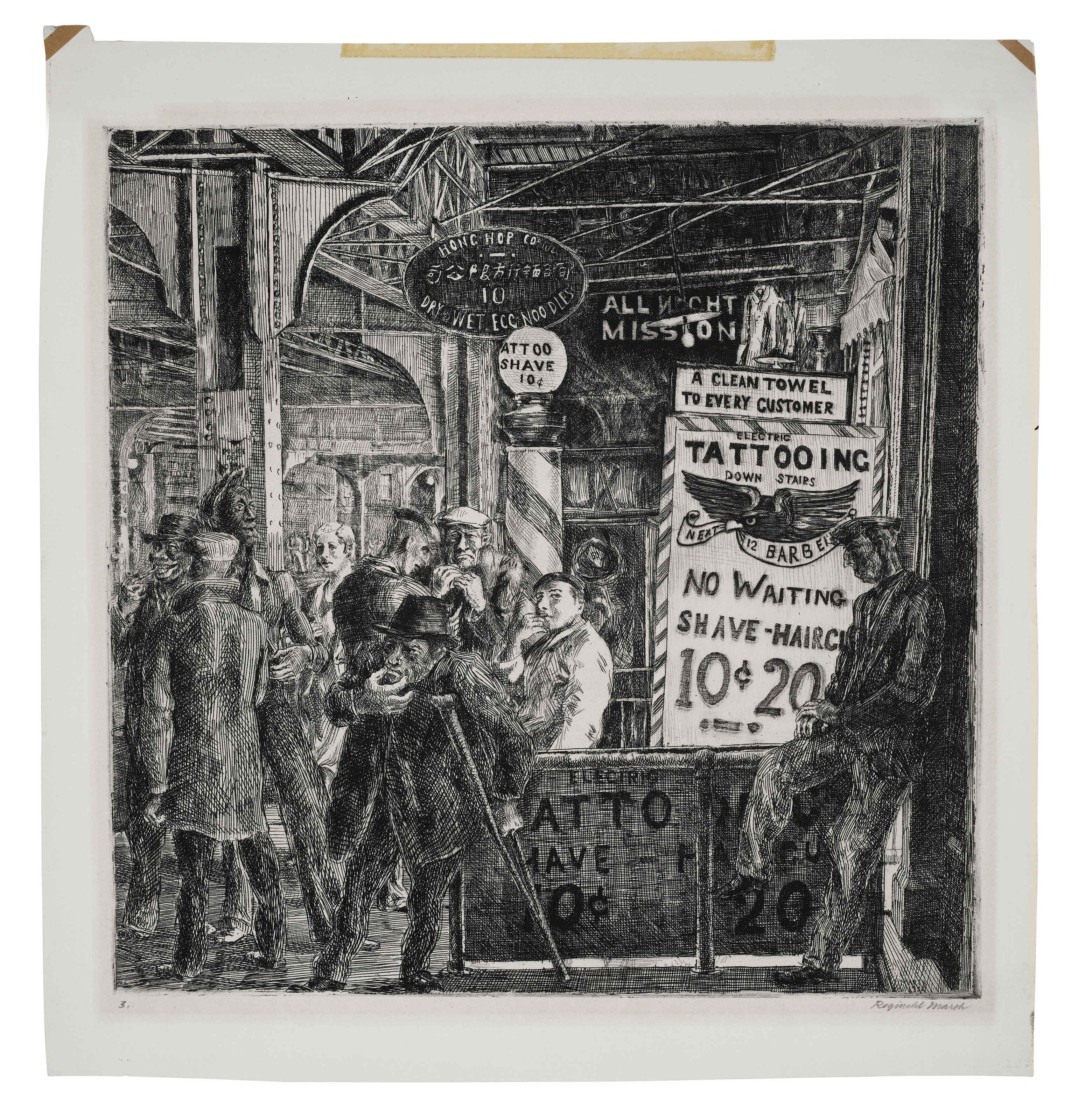 Reginald Marsh — Татуировка - Бритье - Стрижка, изображение 3