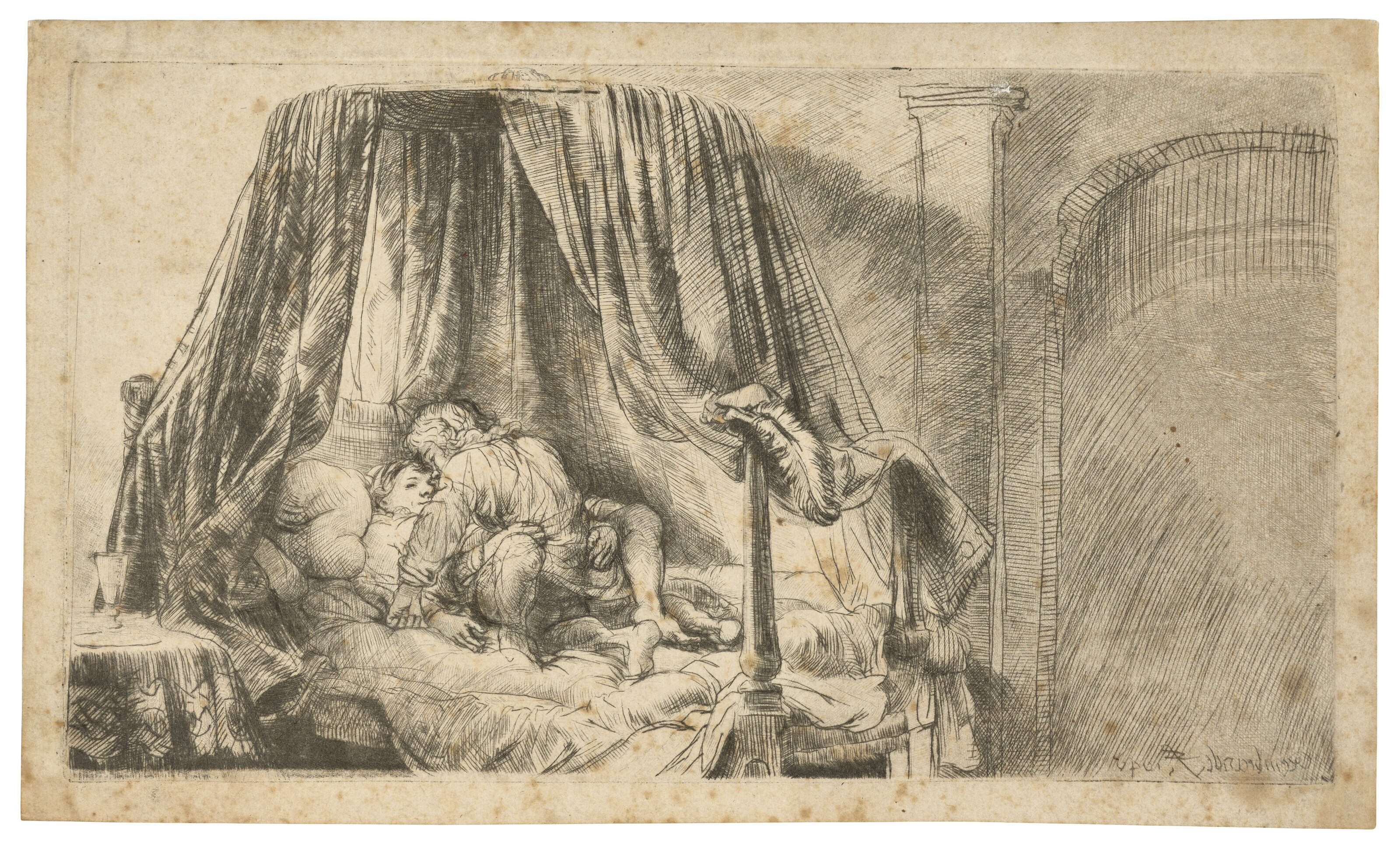 Rembrandt van Rijn — Французская кровать ("Het Ledikantje"), изображение 2