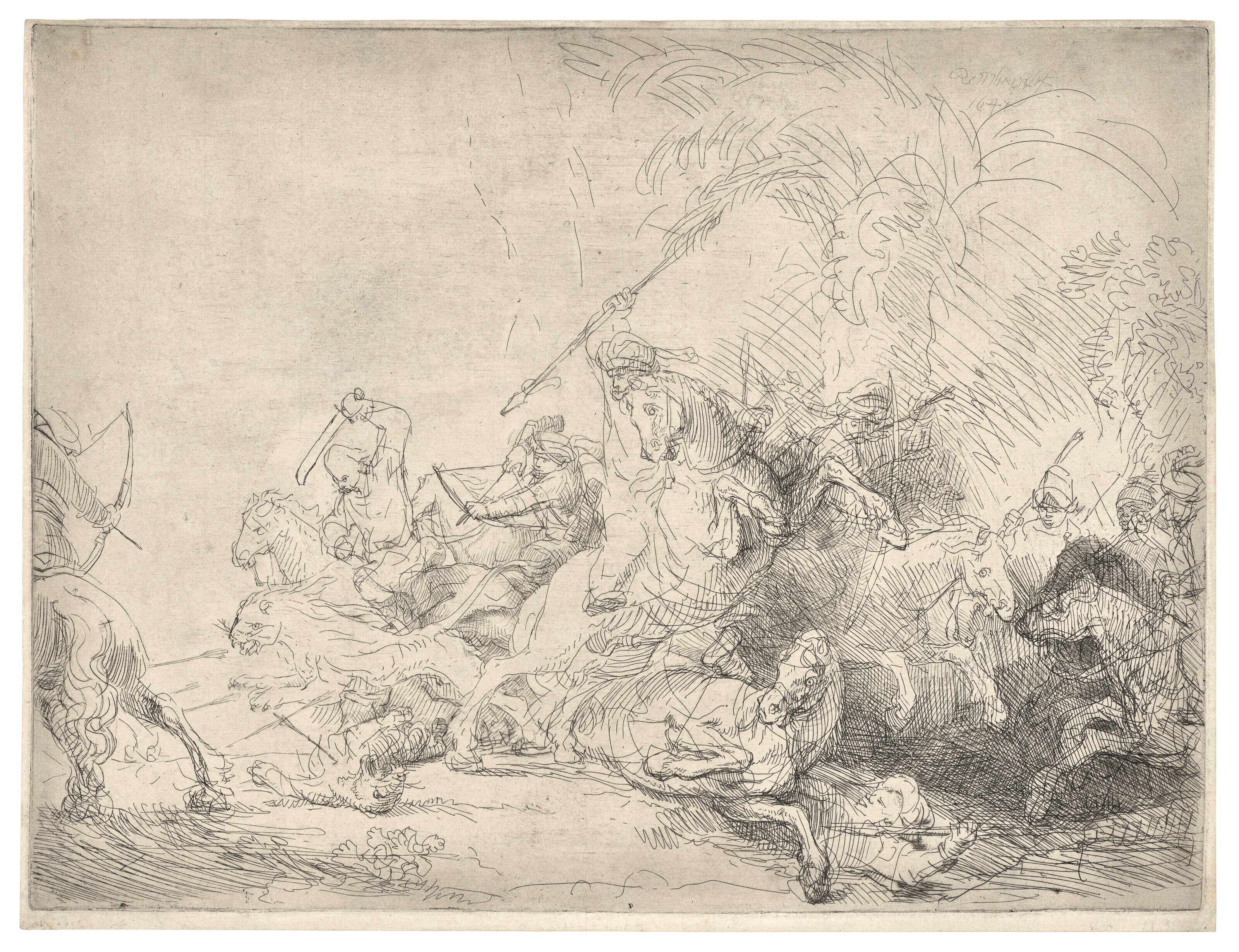 Rembrandt van Rijn — Большая охота на льва