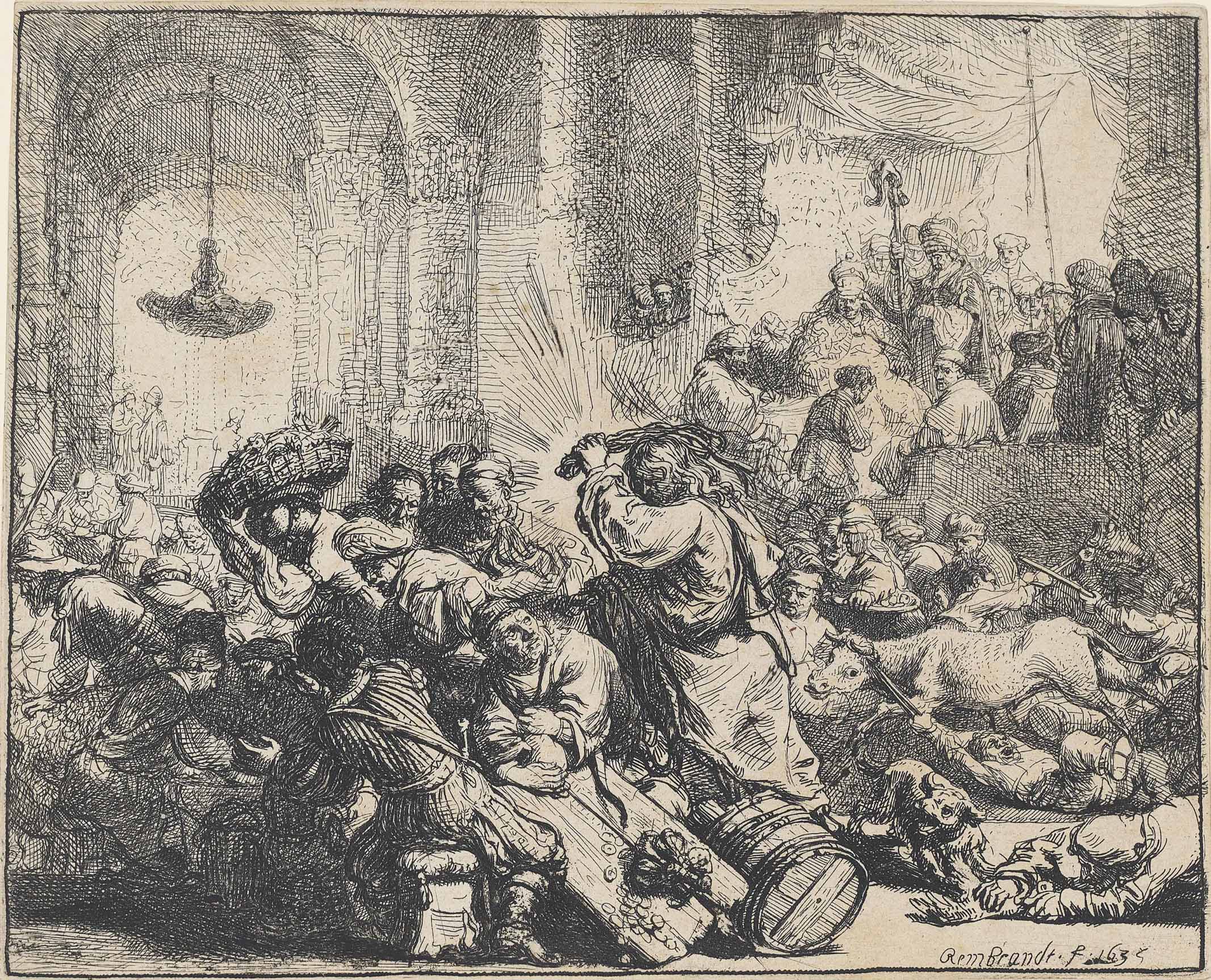 Rembrandt van Rijn — Христос изгоняет менял из храма (Б., гл. 69; ч. 126)