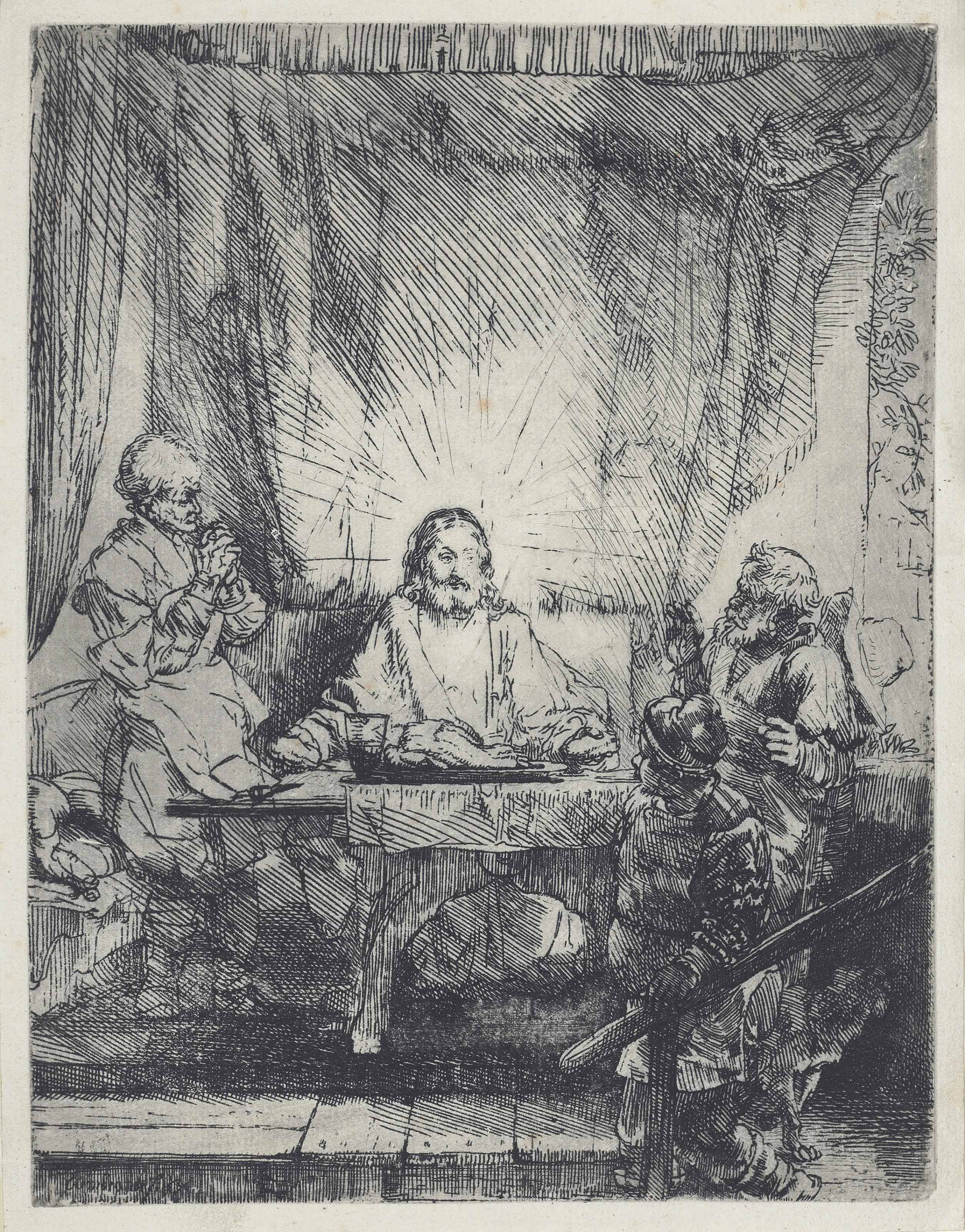 Rembrandt van Rijn — Христос в Эммаусе: Большая тарелка