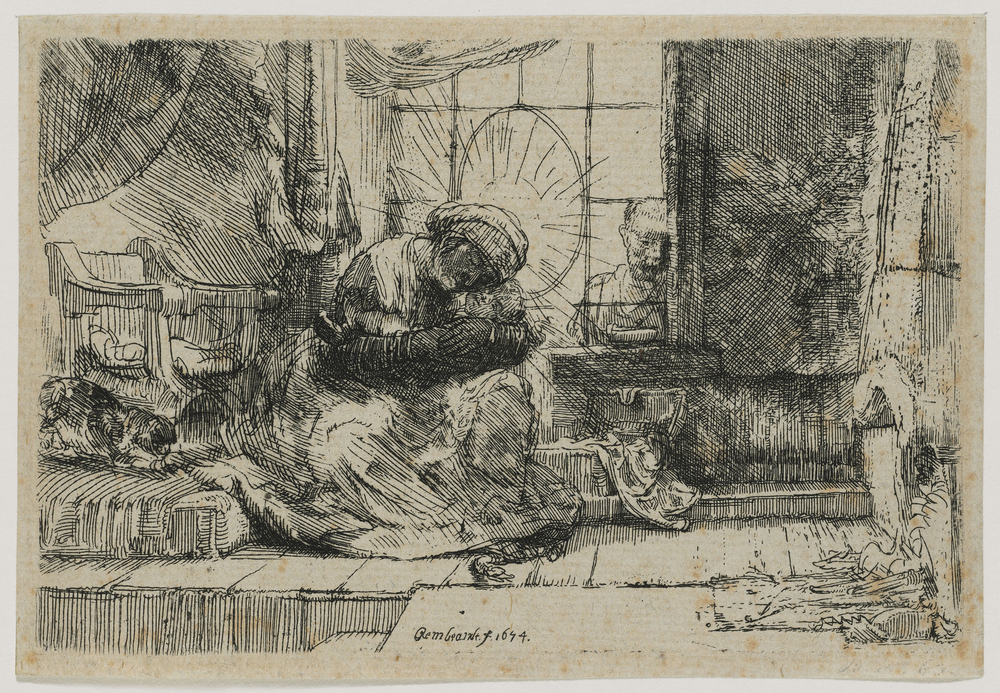 Rembrandt van Rijn — Бегство в Египет: переправа через ручей, изображение 3