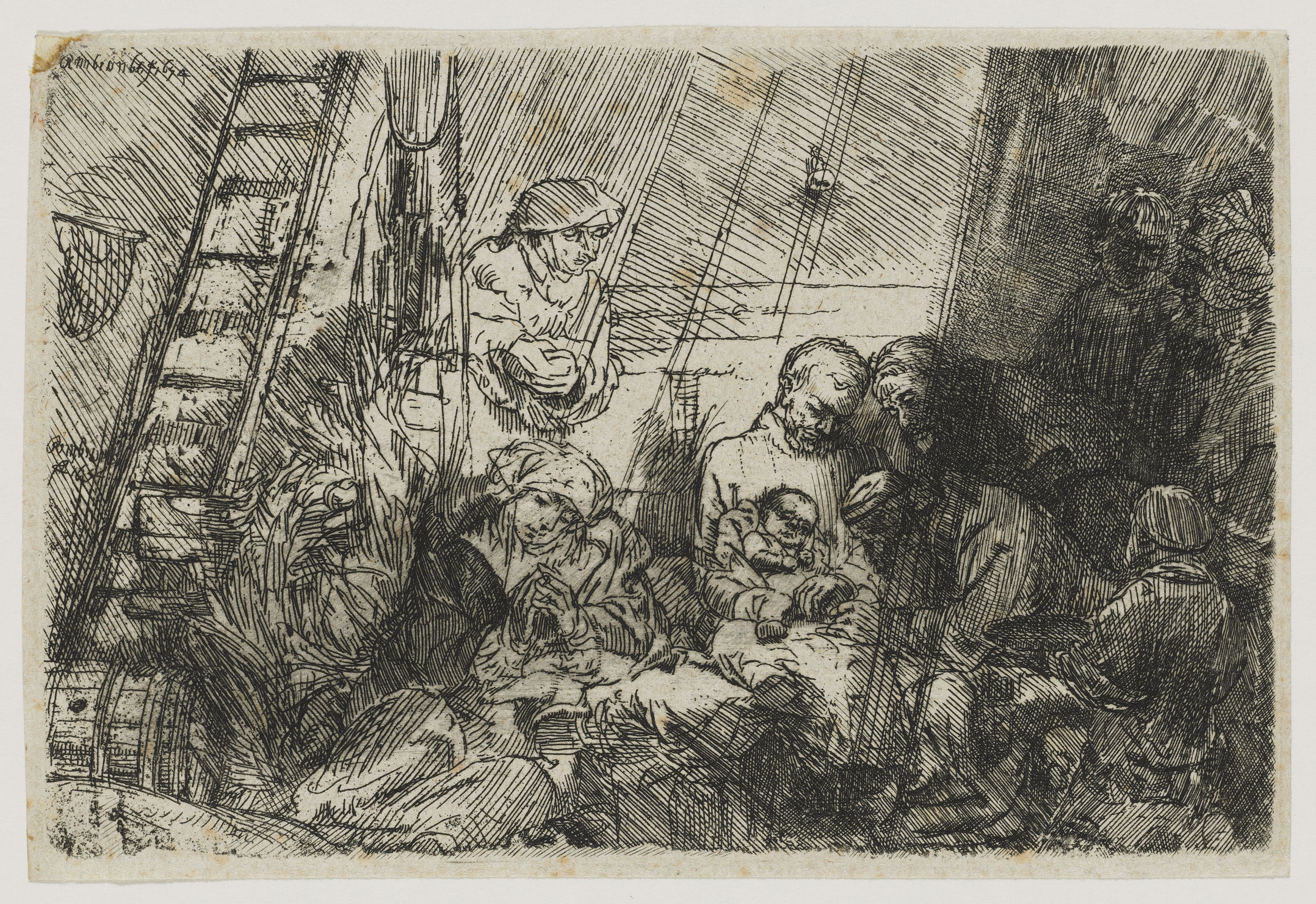 Rembrandt van Rijn — Бегство в Египет: переправа через ручей, изображение 5