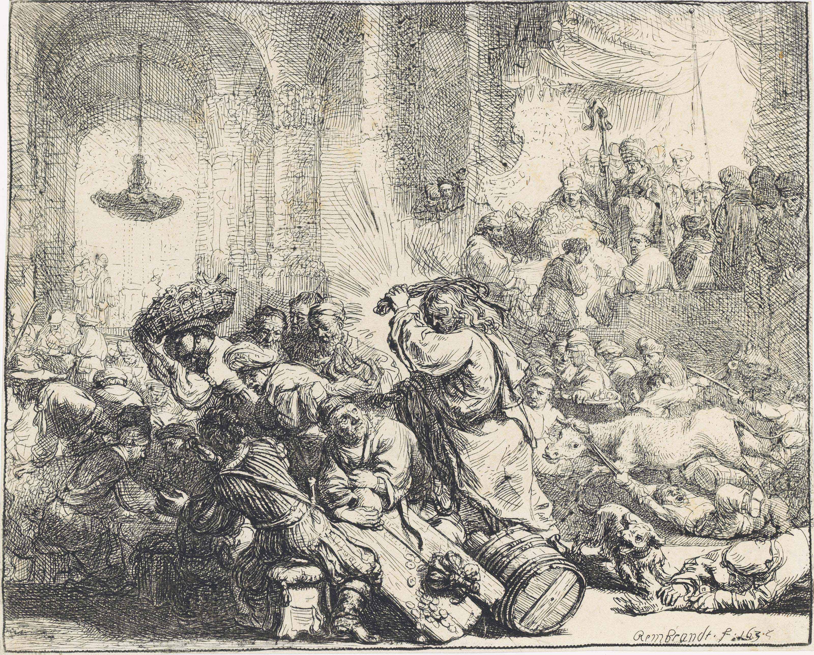 Rembrandt van Rijn — Христос изгоняет менял из храма (Б., гл. 69; ч. 126)