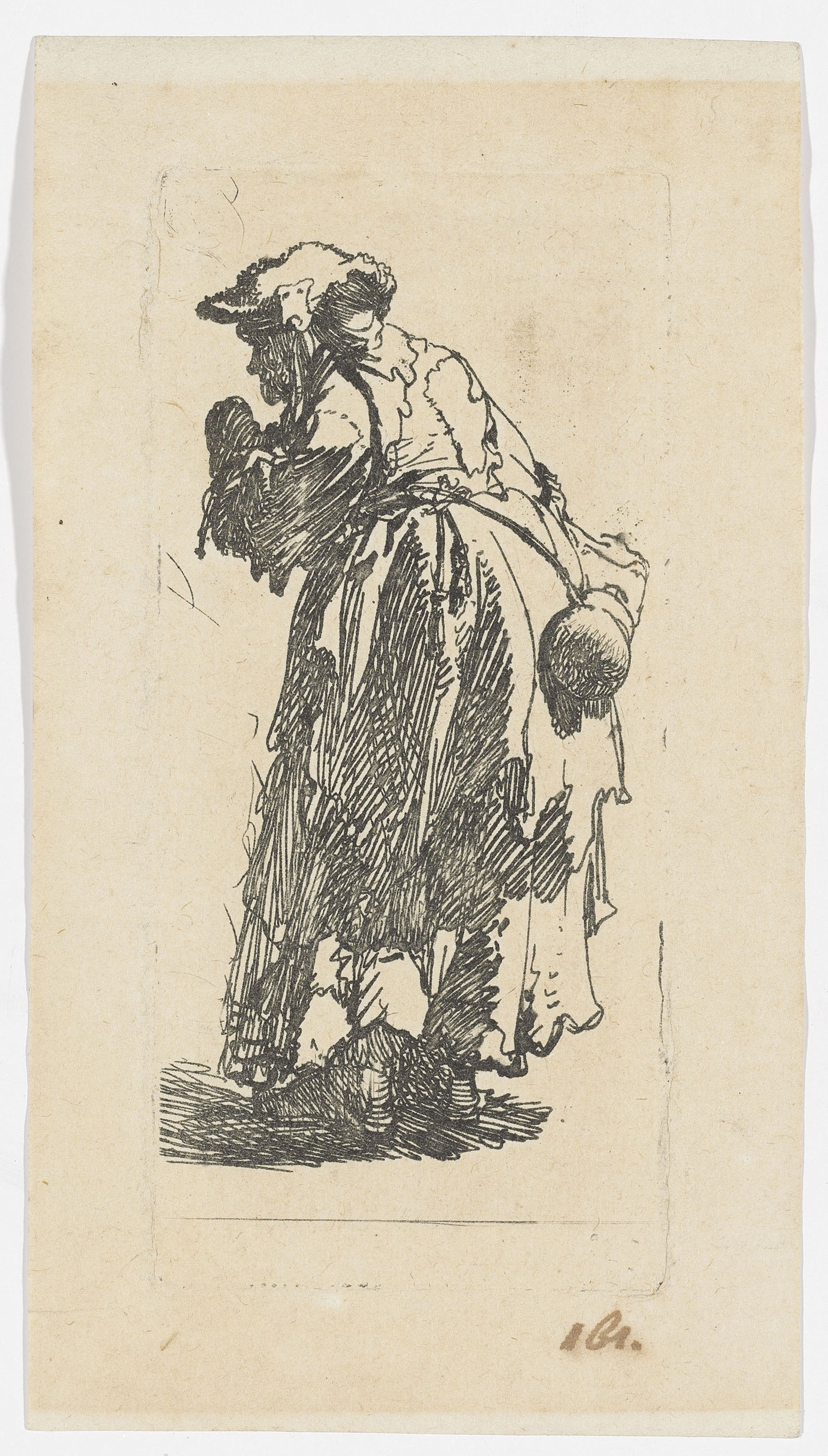 Rembrandt van Rijn — Нищие, получающие милостыню у двери, изображение 2