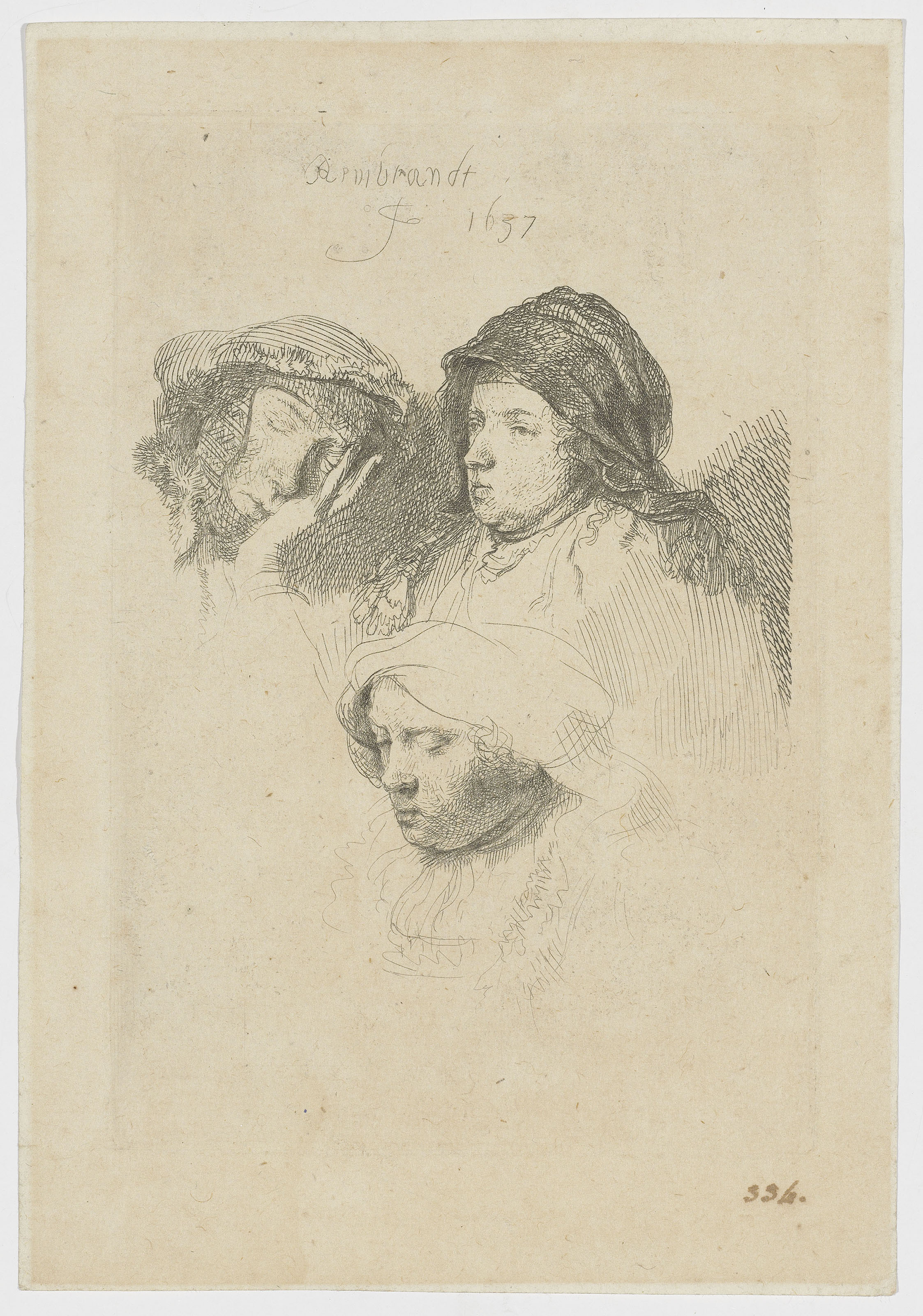 Rembrandt van Rijn — Нищие, получающие милостыню у двери, изображение 3
