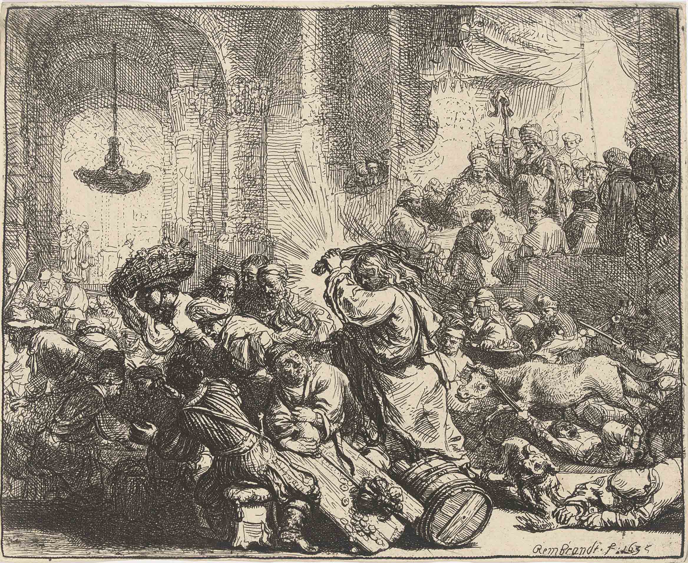 Rembrandt van Rijn — Христос изгоняет менял из храма (Б., гл. 69; ч. 126)