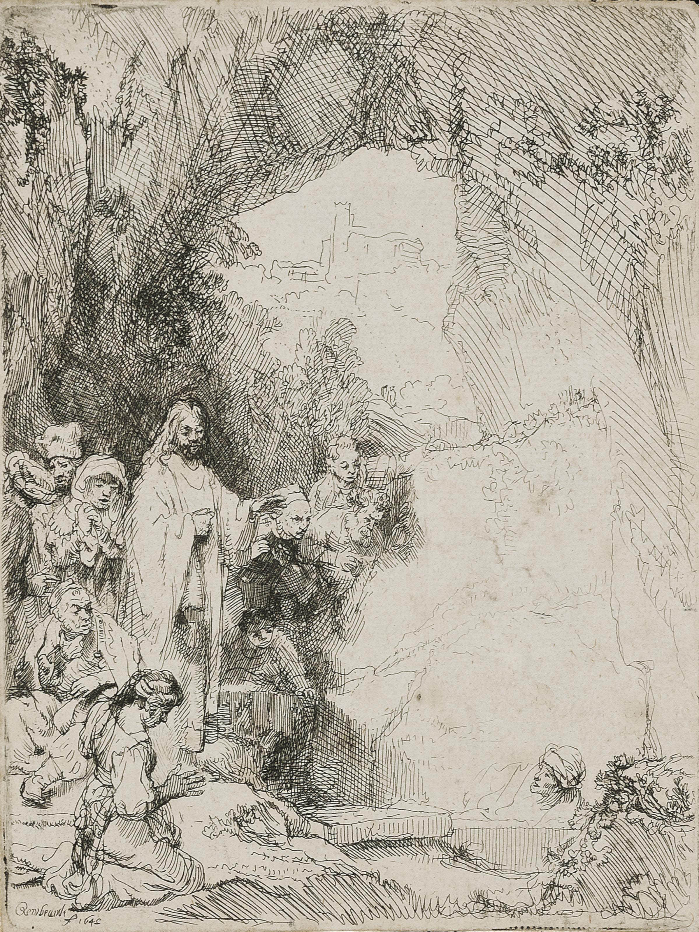 Rembrandt van Rijn — Воскрешение Лазаря: Маленькая тарелка (Барч, Холстейн, 72; Хинд, 198)