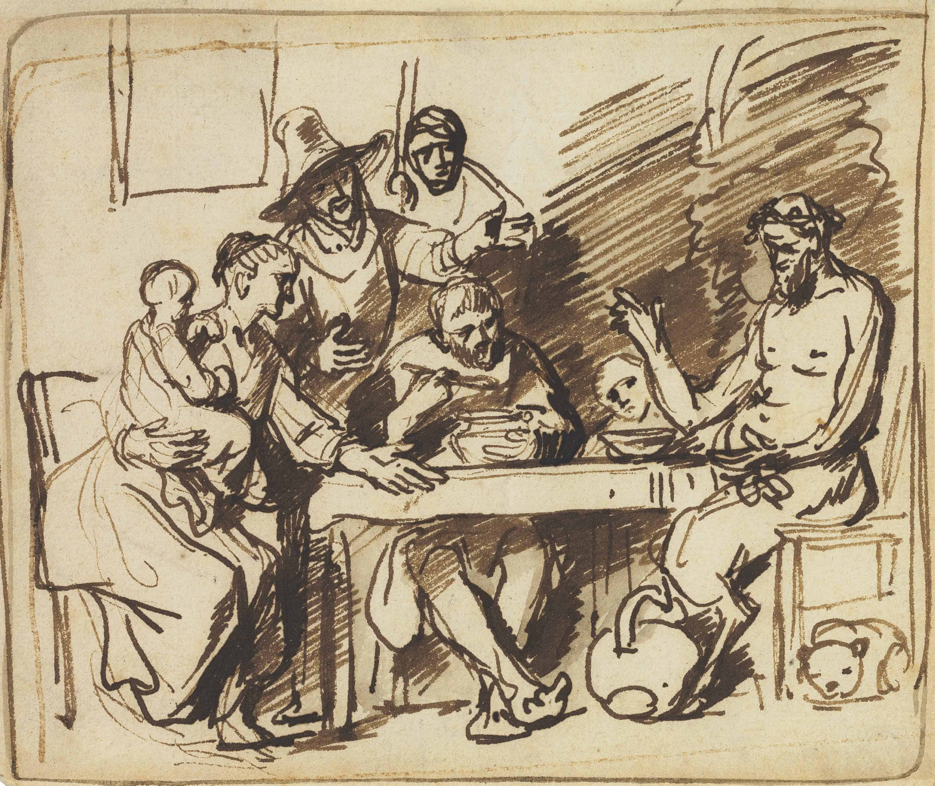Rembrandt van Rijn — Сатир и крестьяне