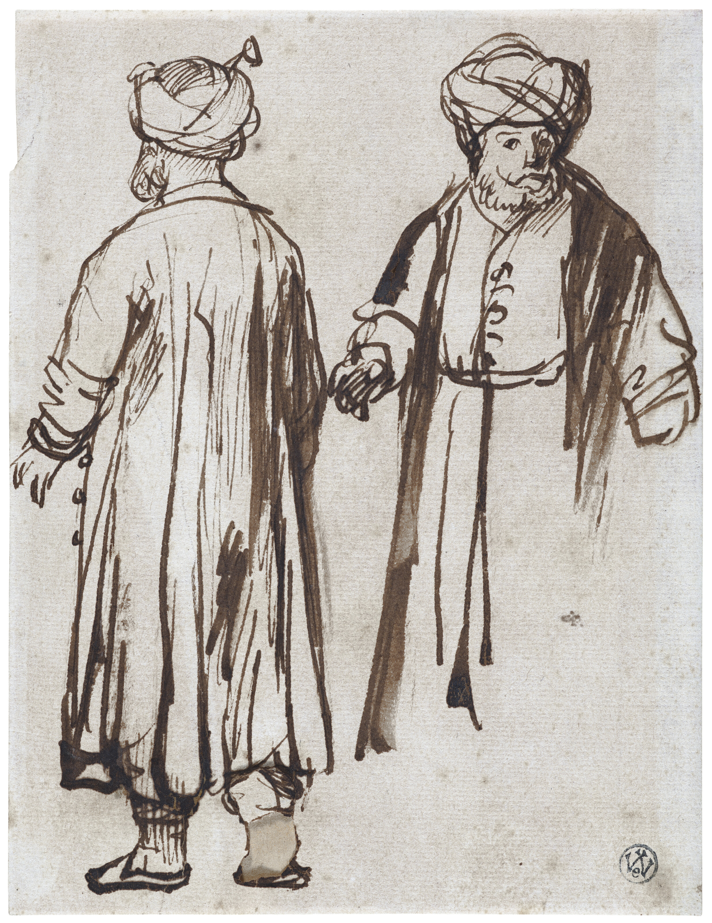 Rembrandt van Rijn — Этюды двух мужчин в восточных платьях