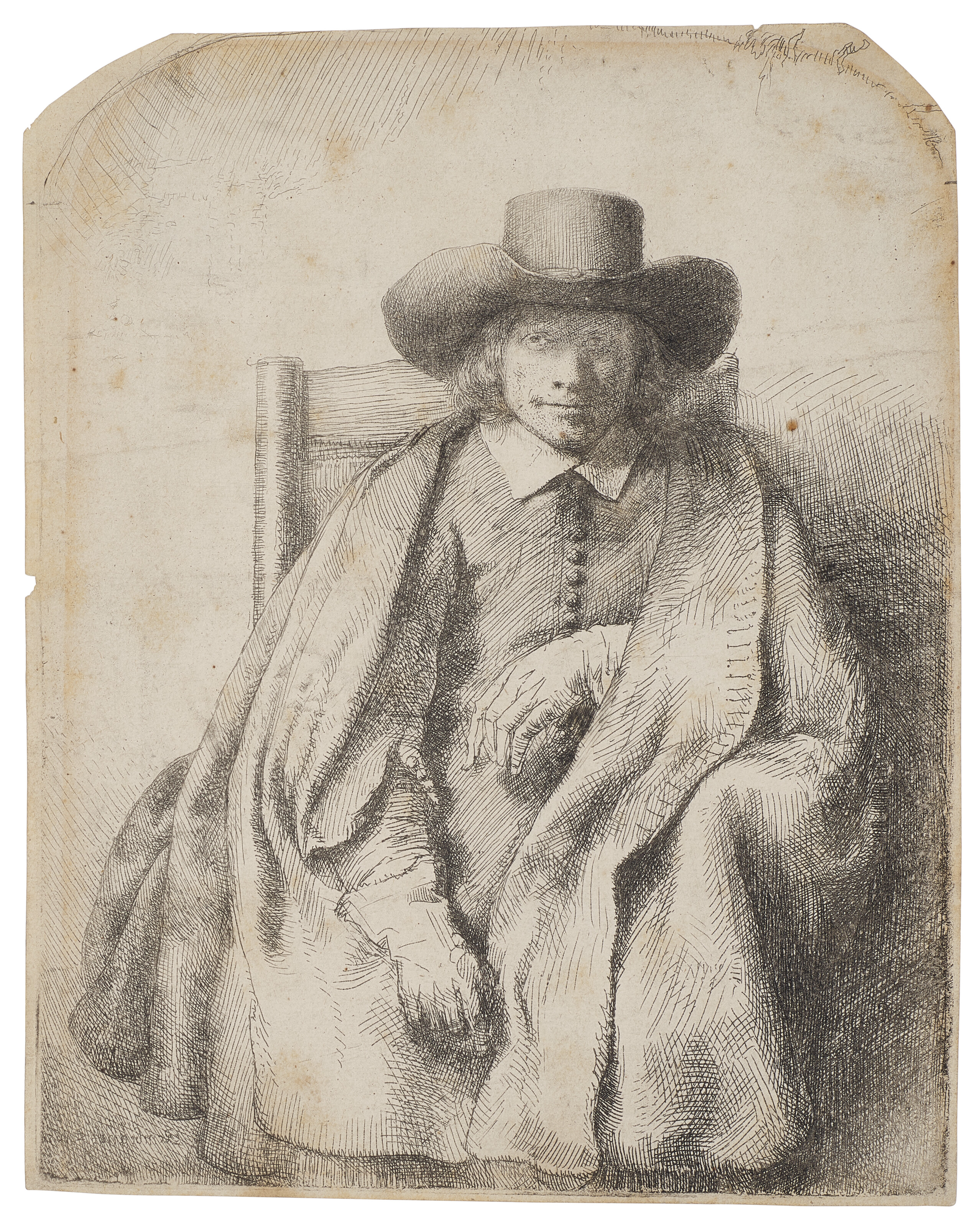 Rembrandt van Rijn — Клемент де Йонге, продавец печатных изданий