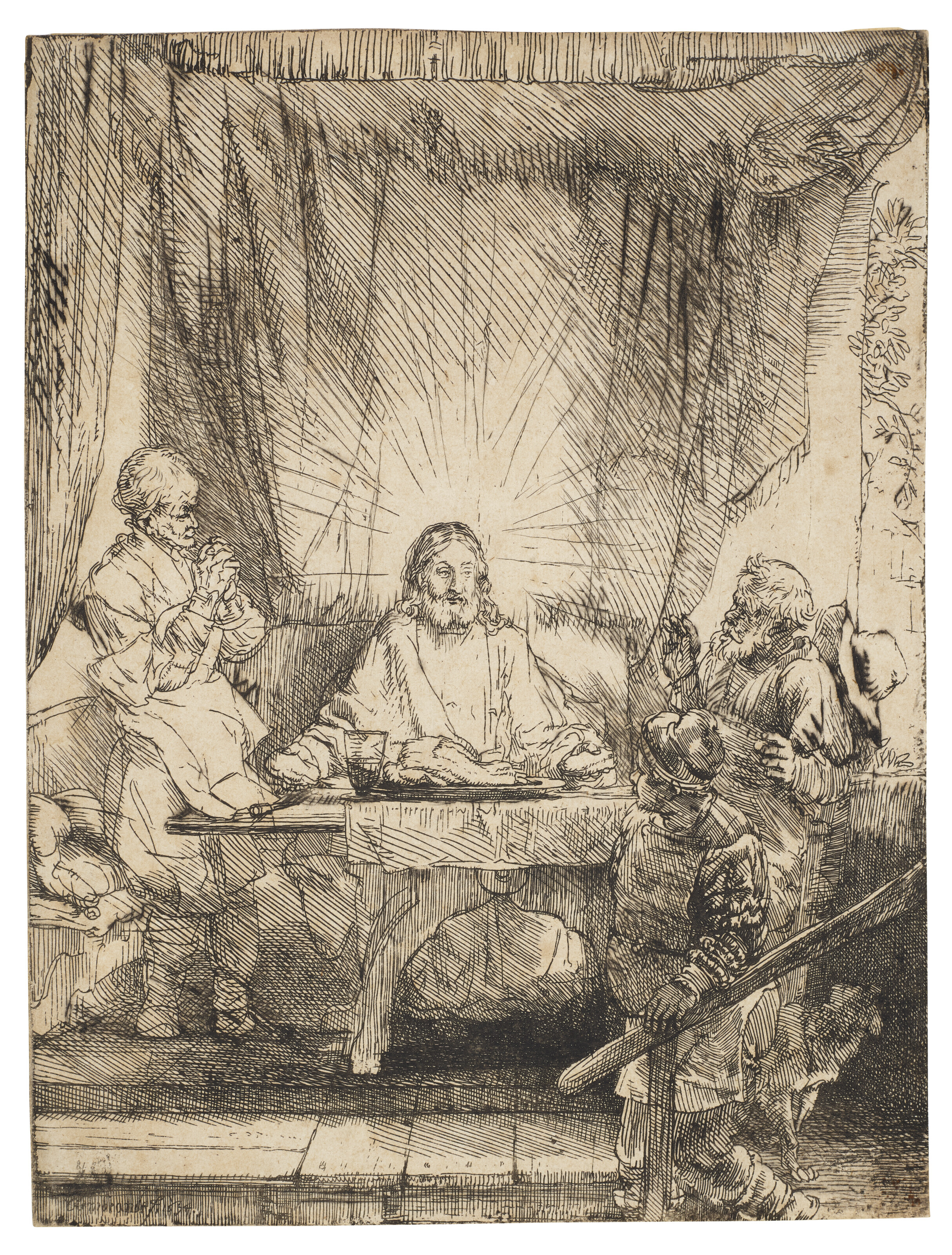 Rembrandt van Rijn — Христос в Эммаусе: Большая тарелка