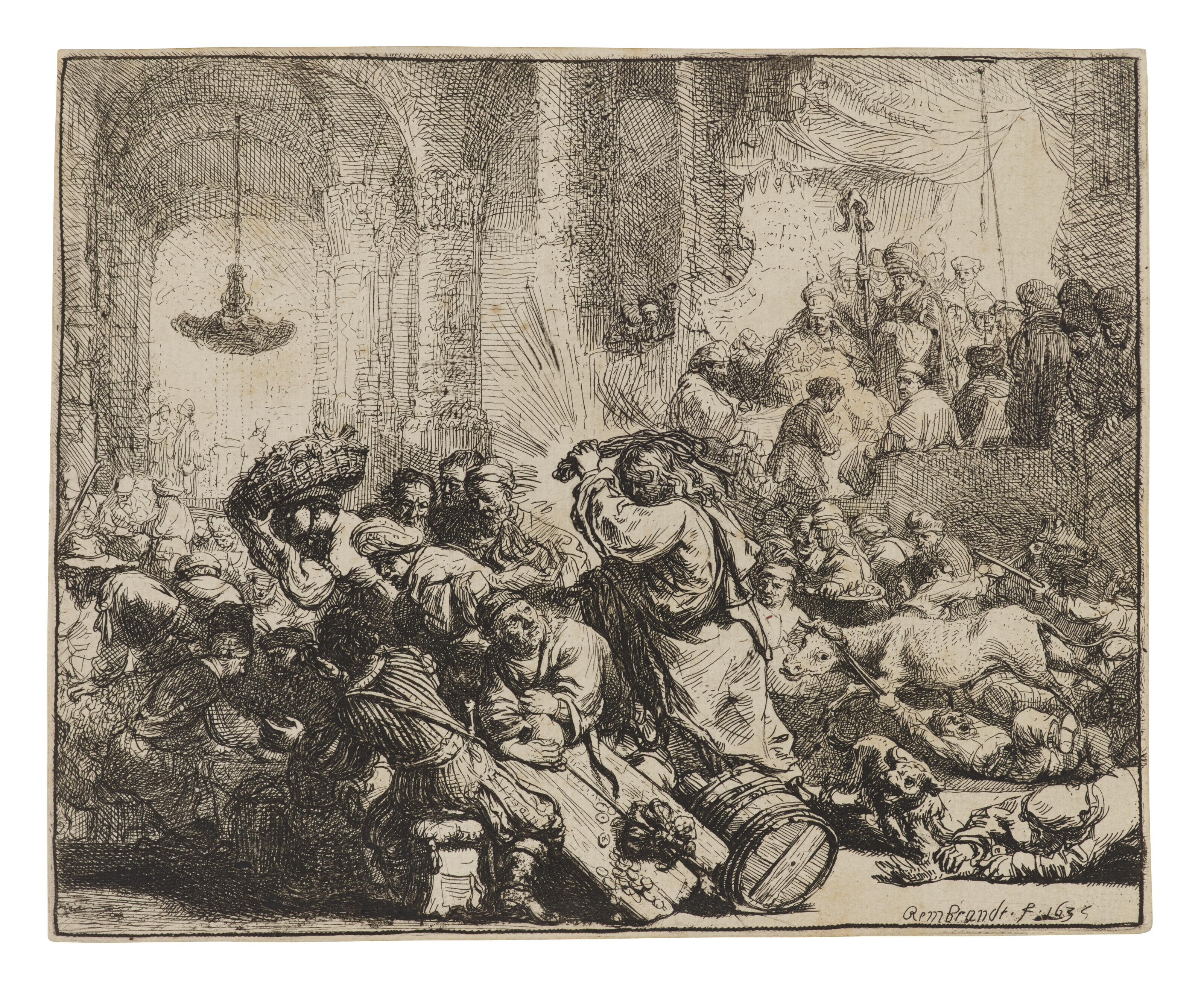 Rembrandt van Rijn — Христос изгоняет менял из храма