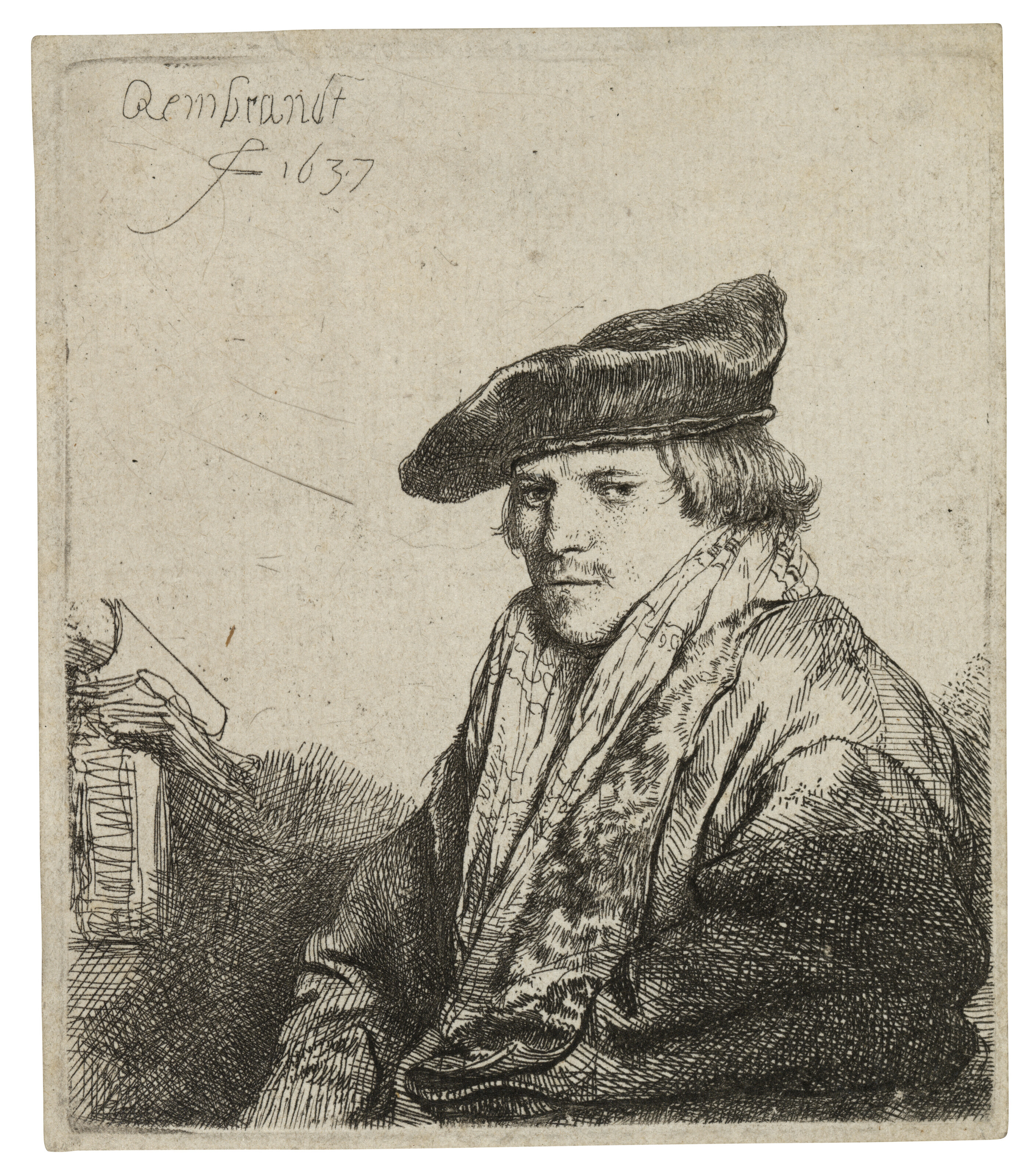 Rembrandt van Rijn — Молодой человек в бархатной шапочке (Петрус Сильвиус?)
