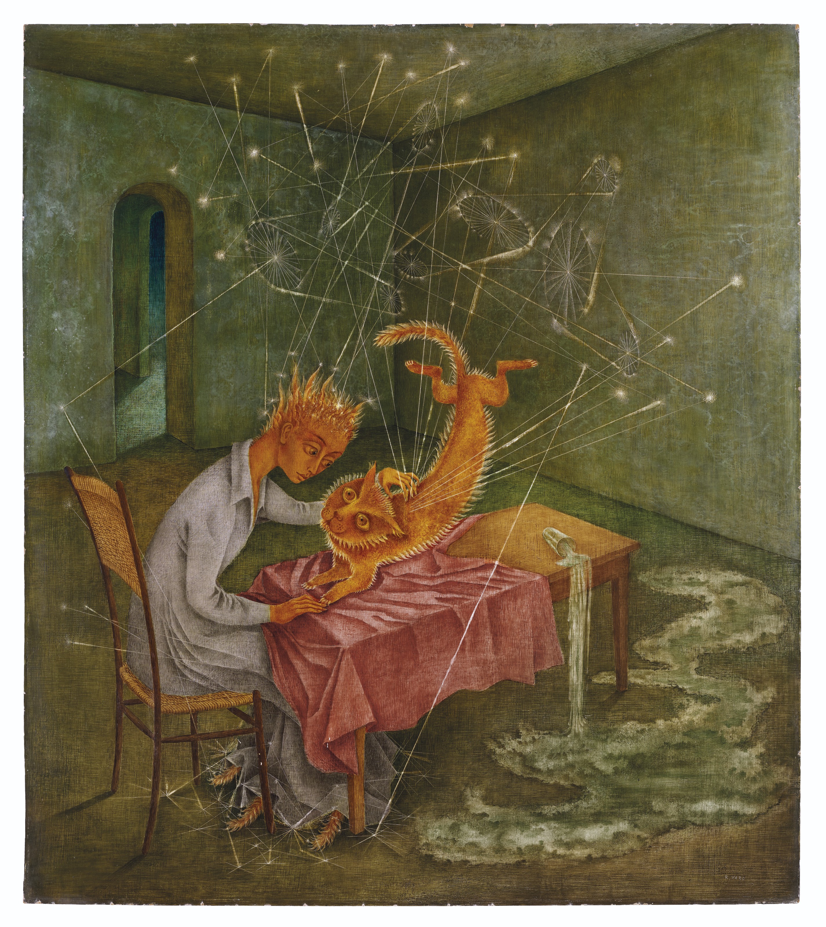 Remedios Varo — Симпатия (La rabia del gato)