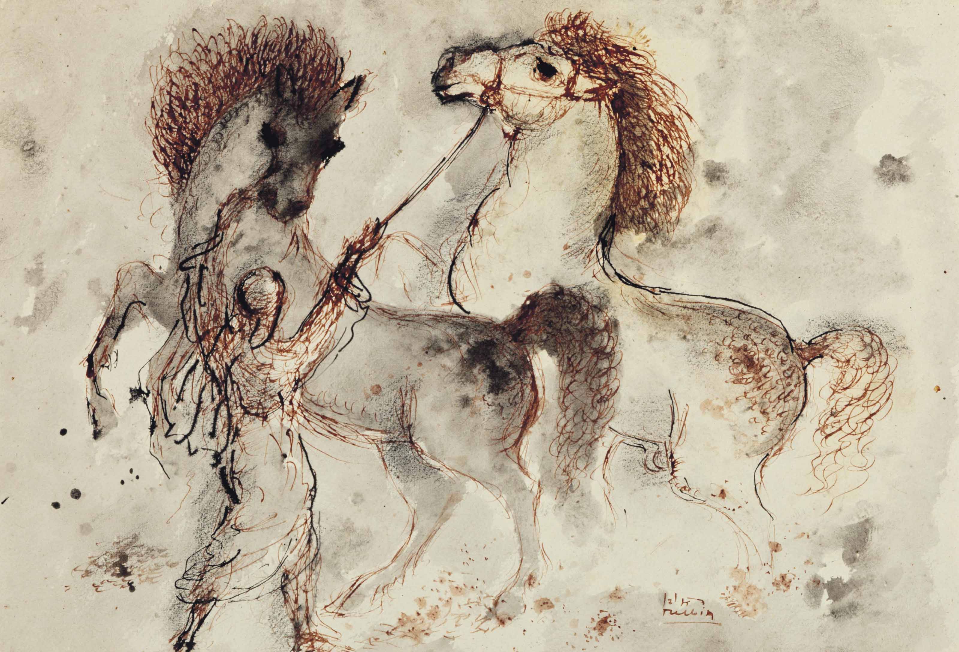 Reuven Rubin — Арабские лошади
