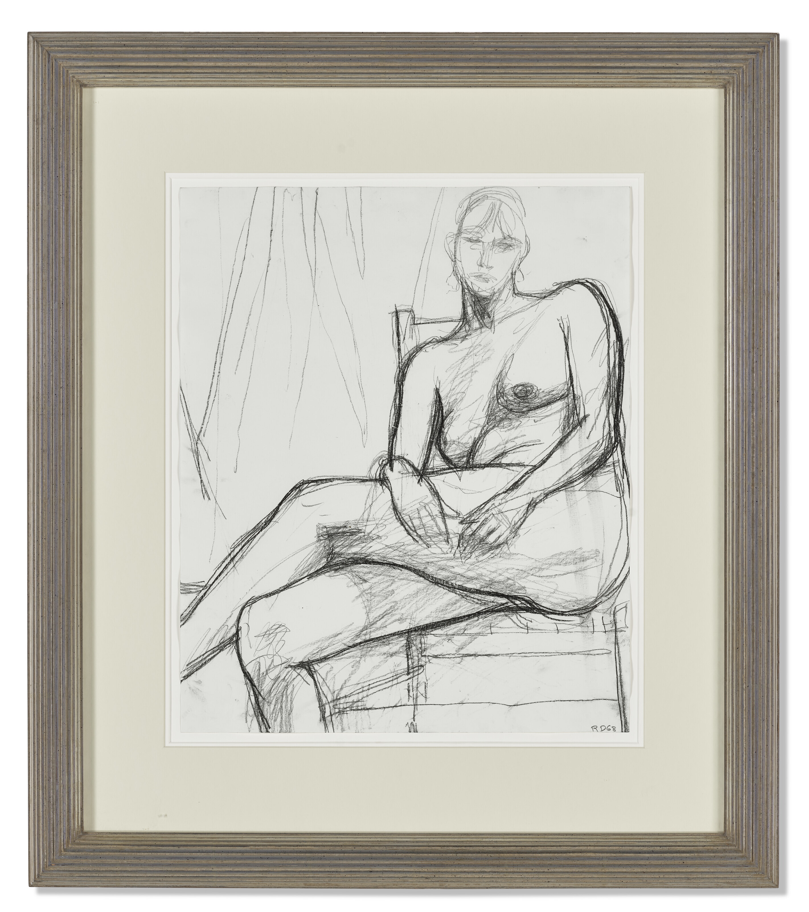 Richard Diebenkorn — Без названия (Сидит обнаженная, скрестив ноги), изображение 2