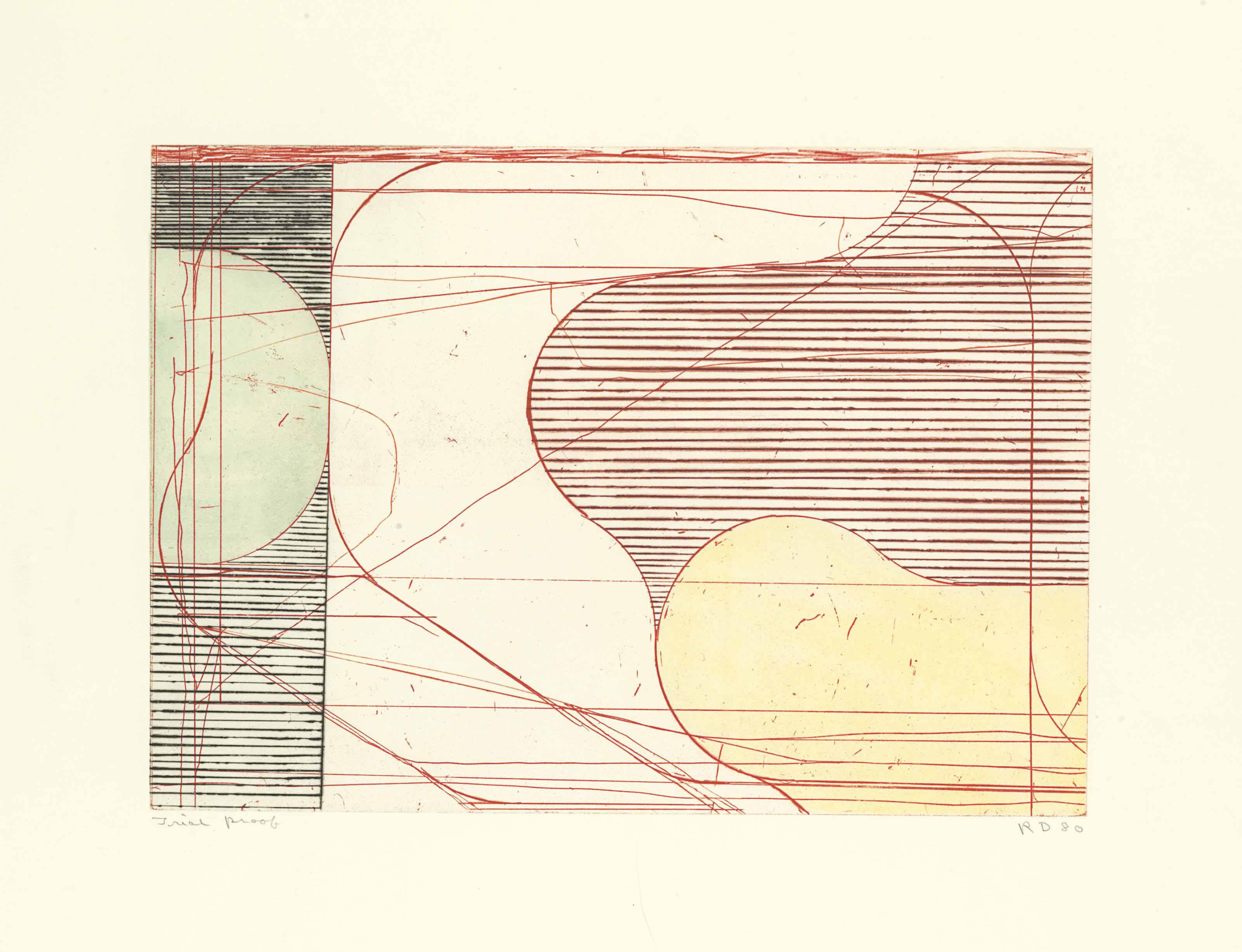 Richard Diebenkorn — Конструкция (Сухая точка) из восьми цветных гравюр