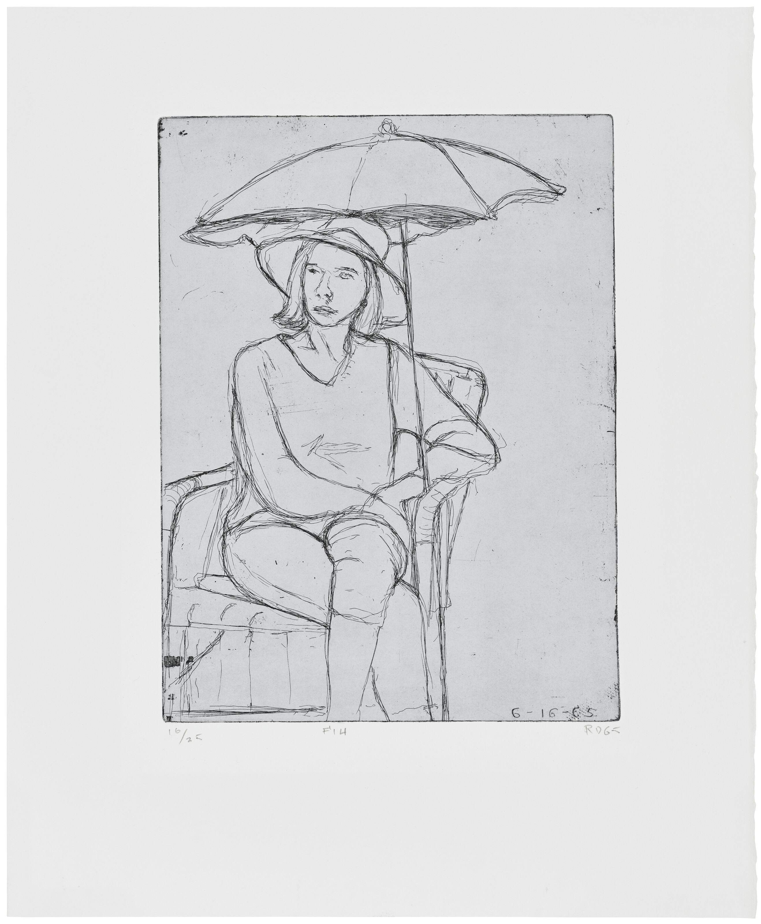 Richard Diebenkorn — 41 Гравюра с сухими точками : Два оттиска, изображение 3