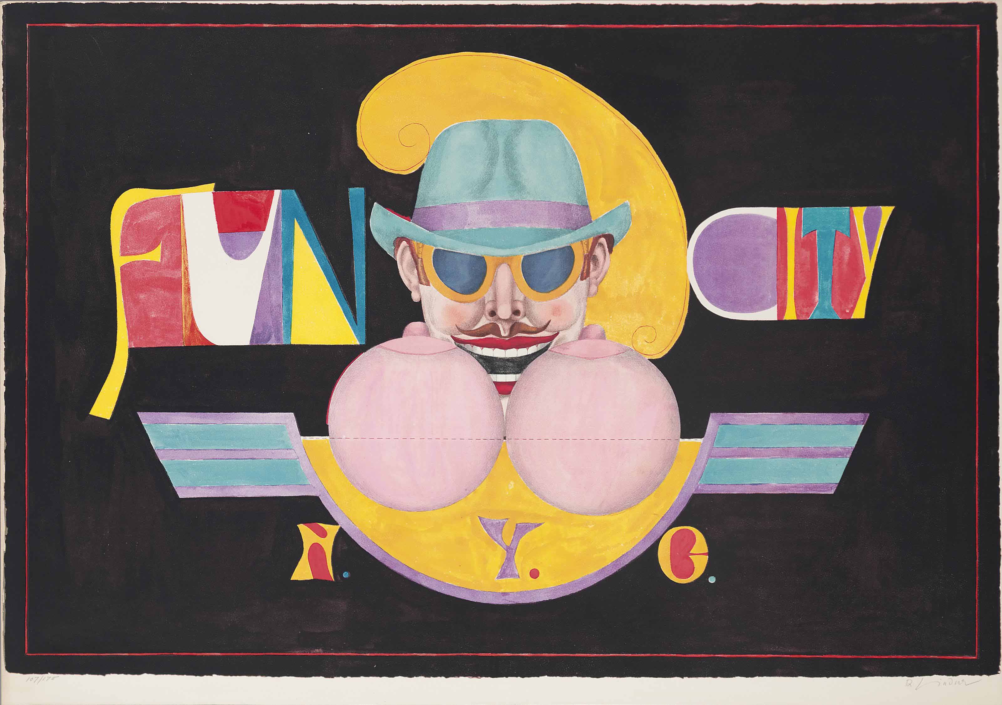 Richard Lindner — Пять тарелок, от: Fun City